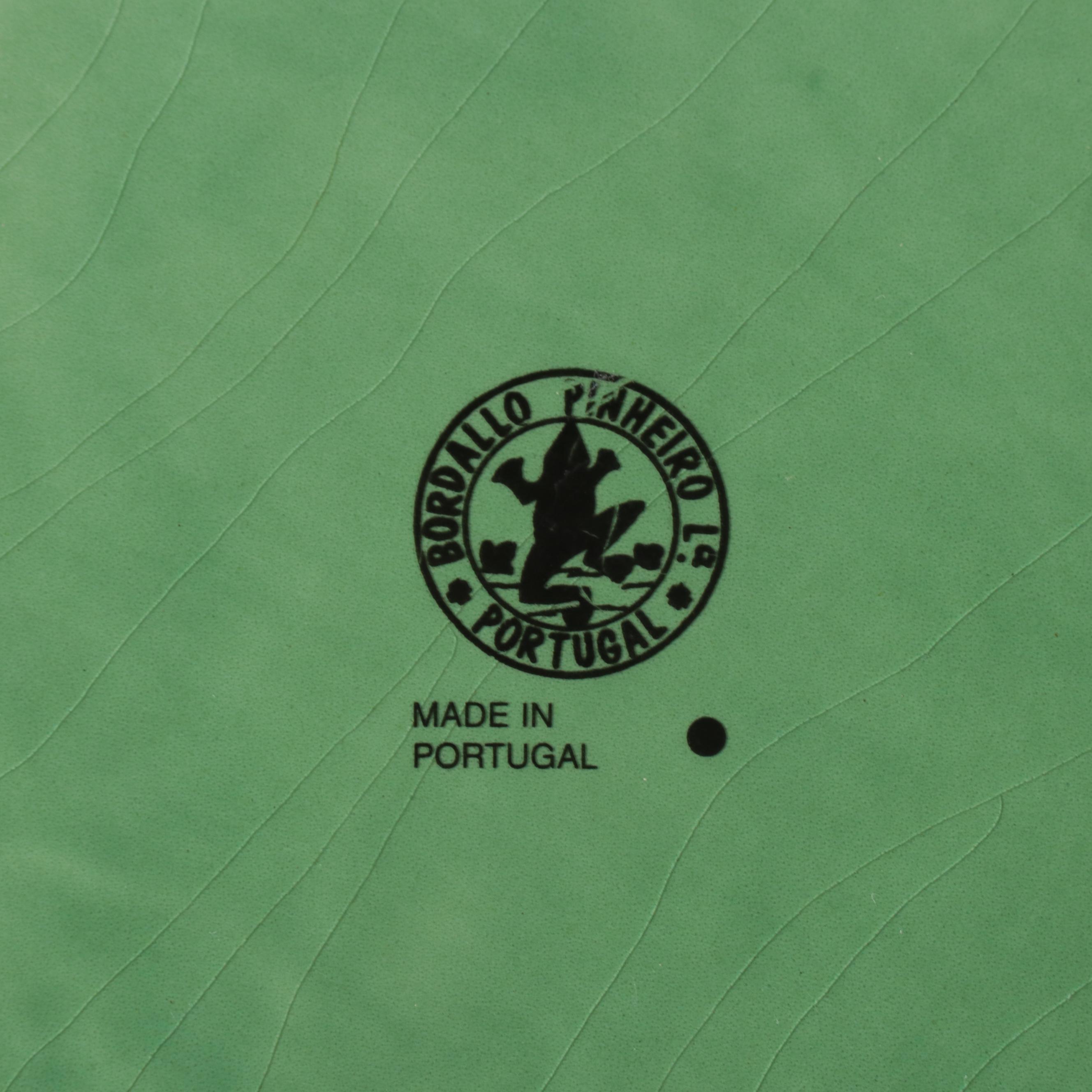 Bordallo Pinheiro "Cabbage" Green Majolica Bowl and Chargers