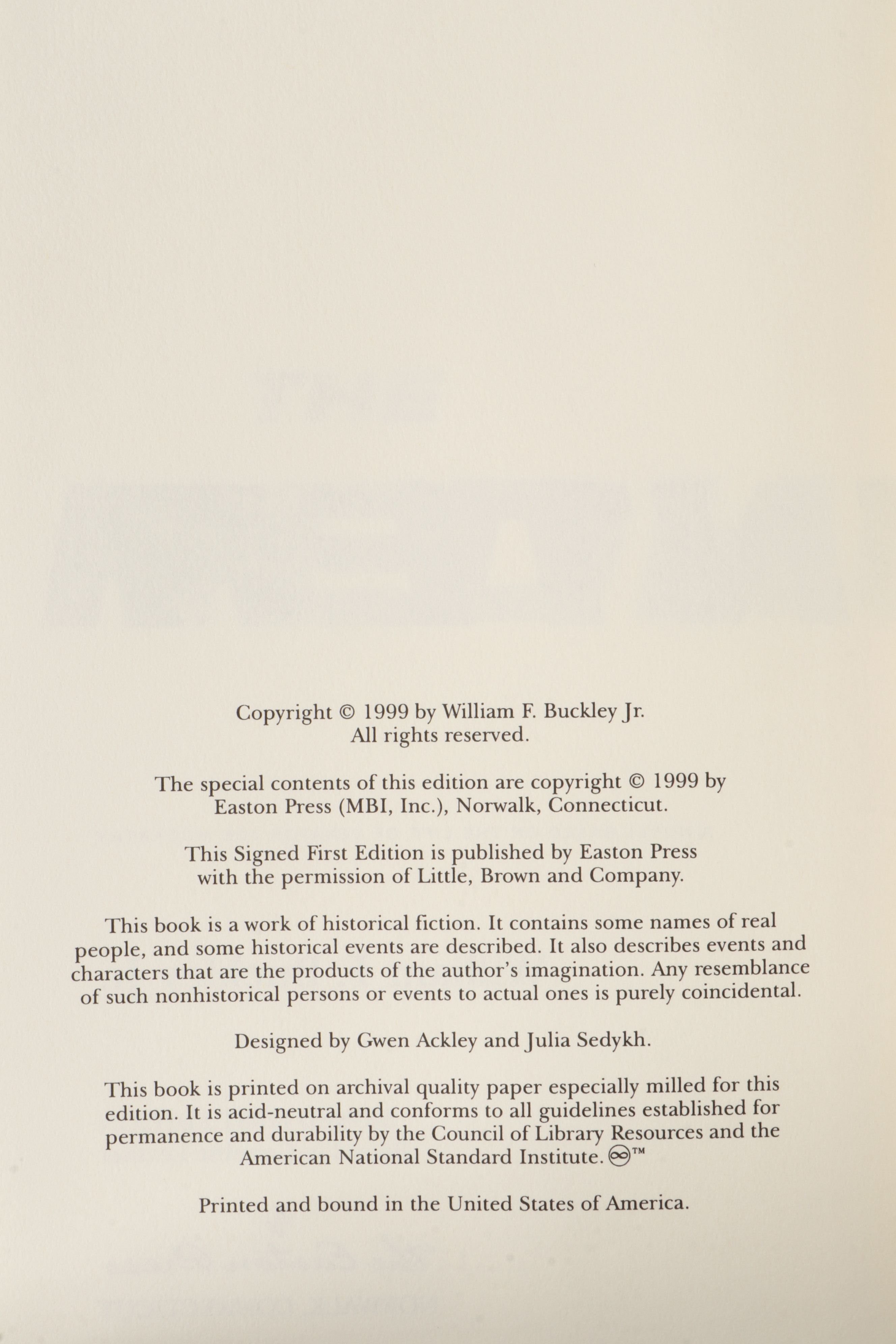 Signed First Edition William F. Buckley Jr. Books with William Faulkner Books