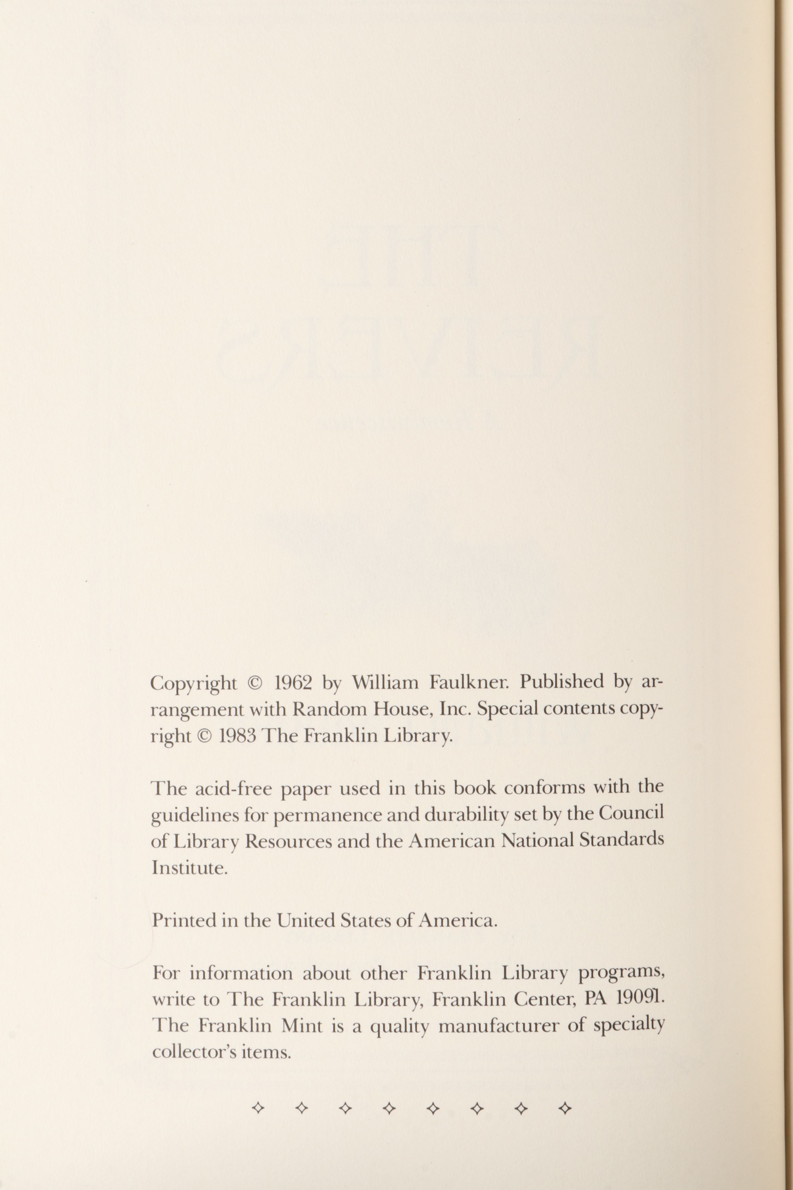 Signed First Edition William F. Buckley Jr. Books with William Faulkner Books