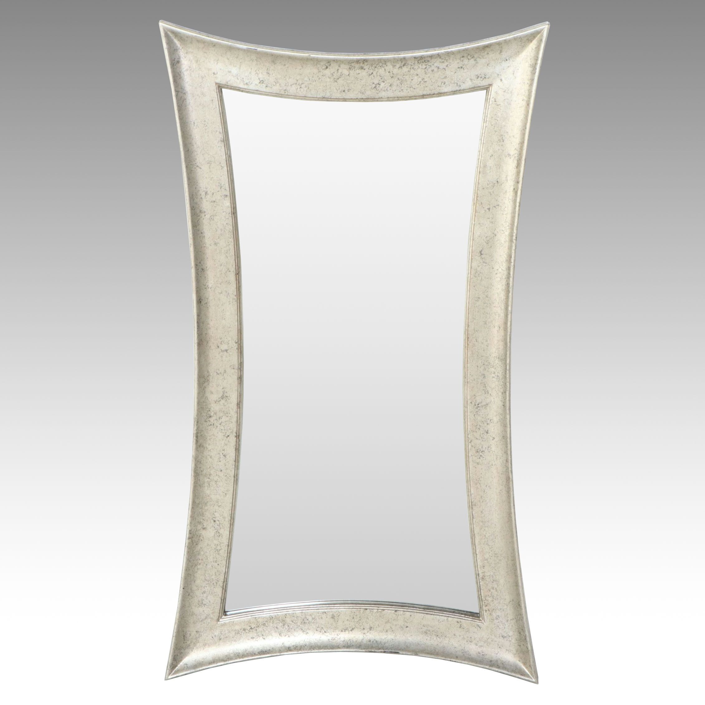 Distressed Silver Finished Hour Glass Mirror