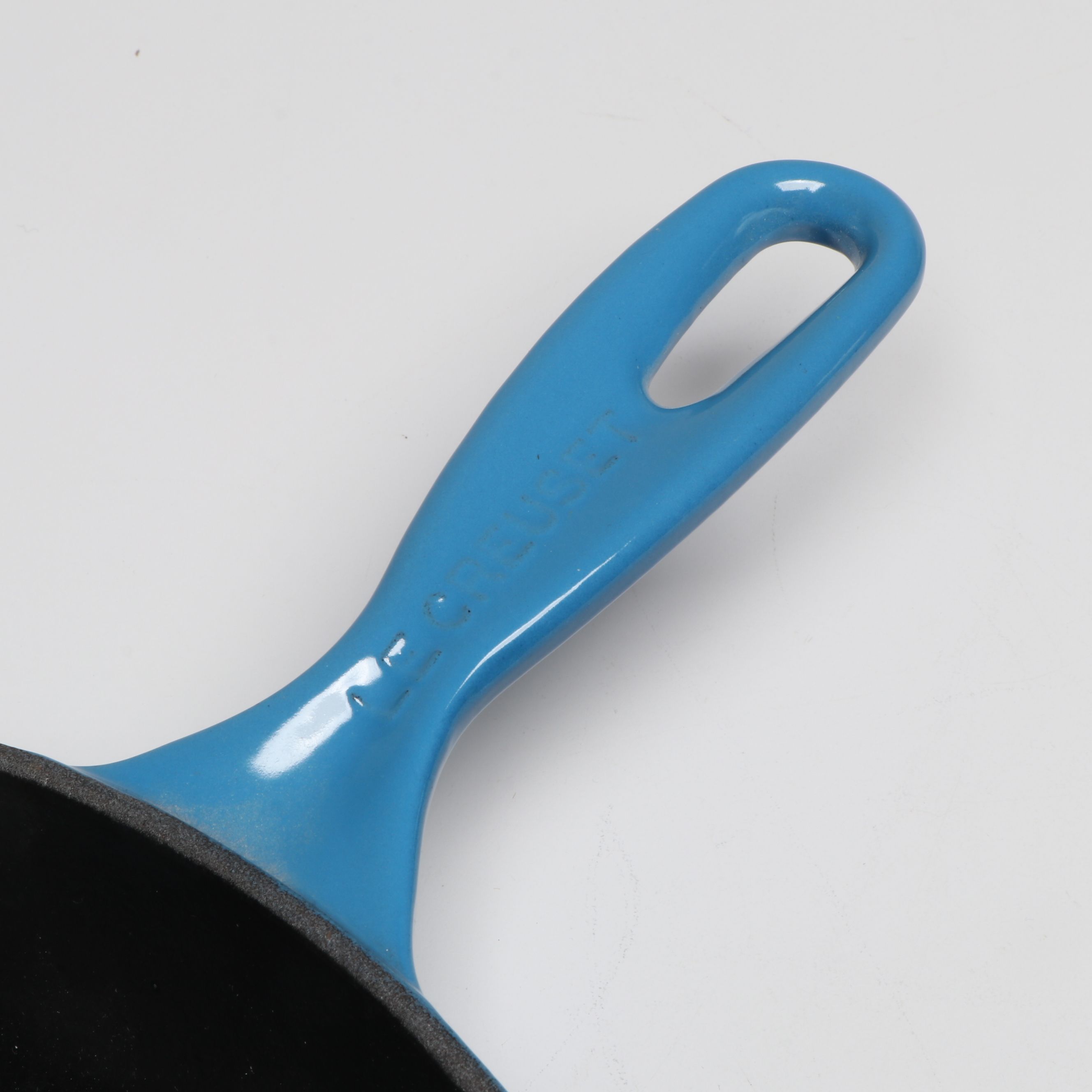 Le Creuset Blue Enameled Cast Iron Skillets, Saucepans, and Bakers