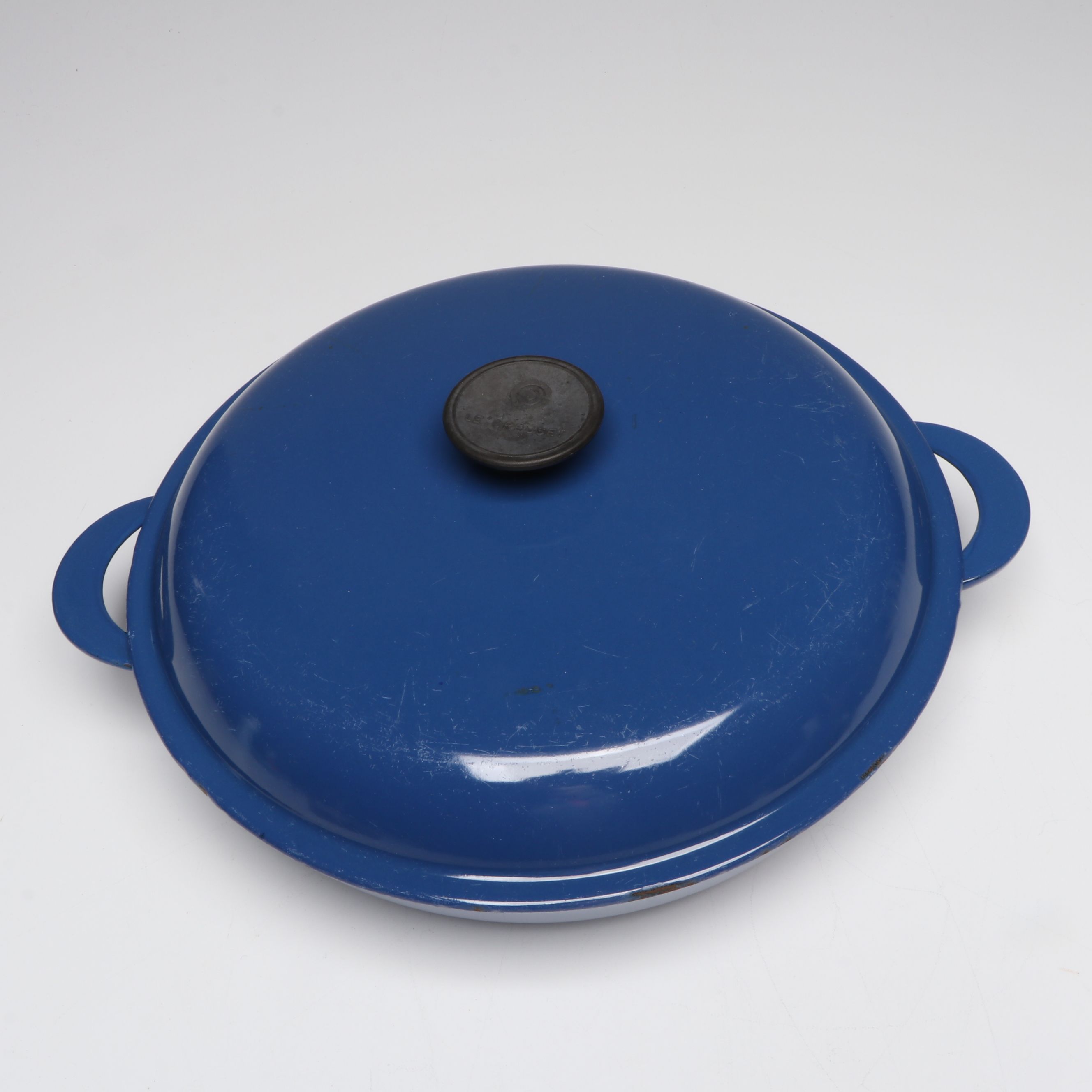 Le Creuset Blue Enameled Cast Iron Skillets, Saucepans, and Bakers