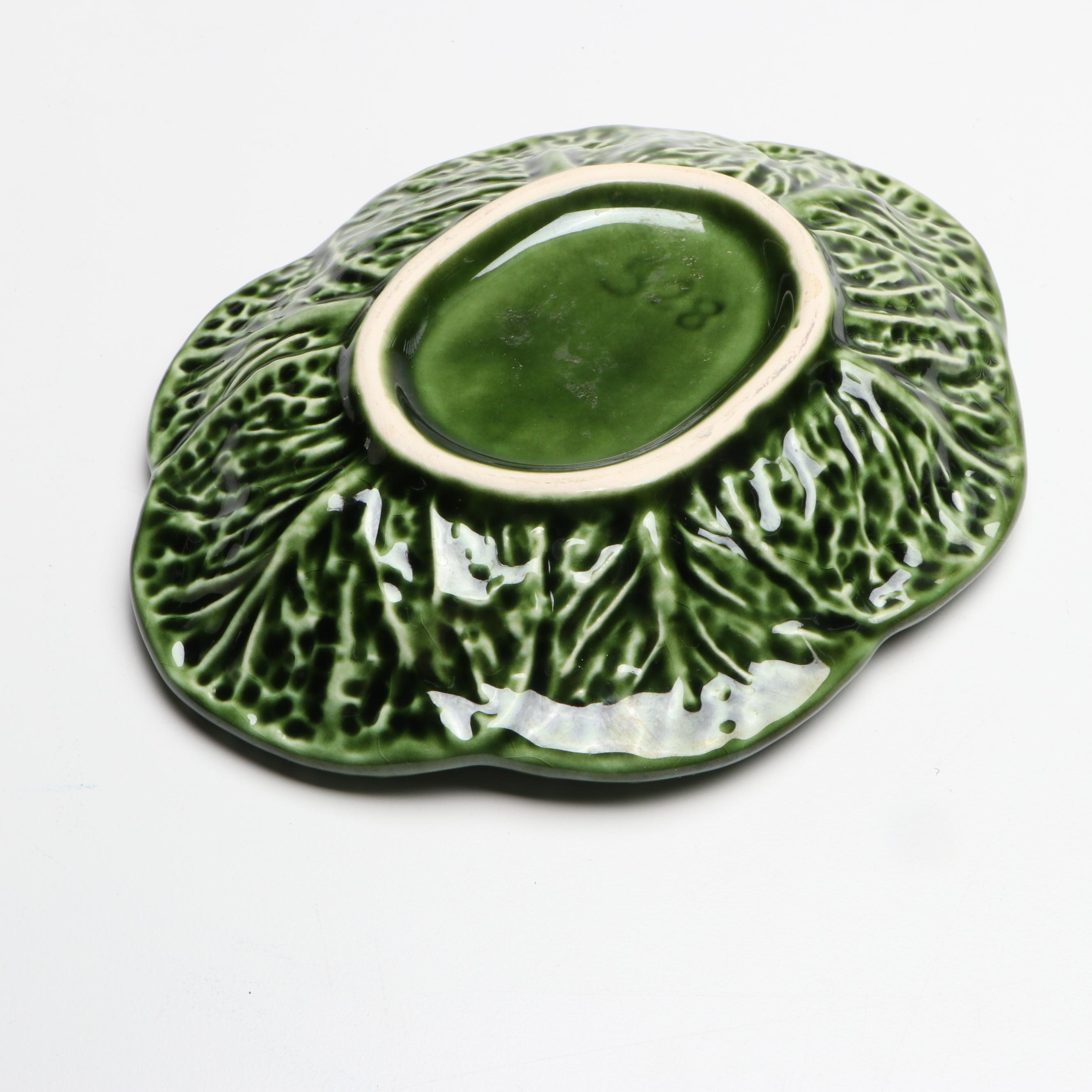 Bordallo Pinheiro Strawberry Majolica Plate with Other Vegetal Serveware