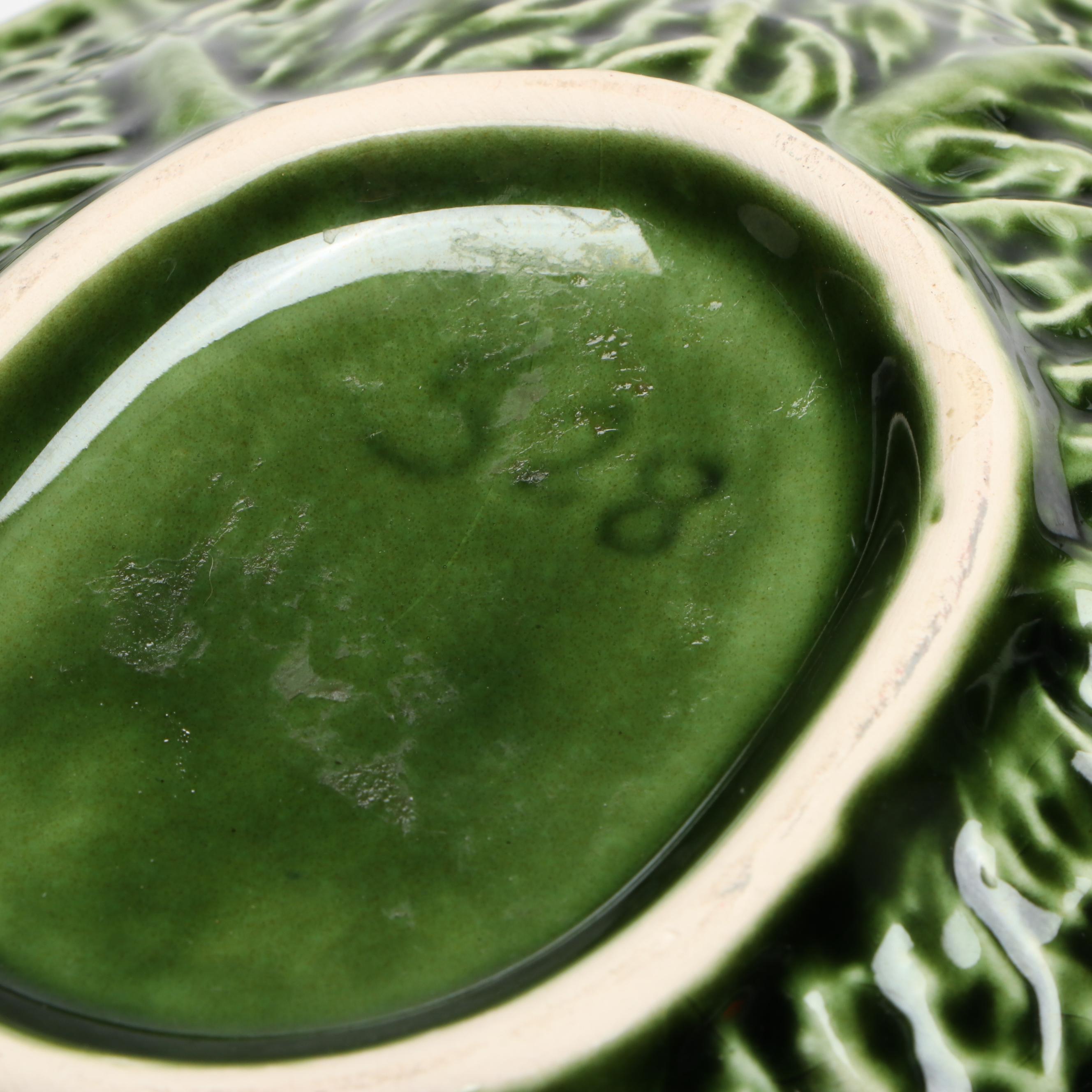 Bordallo Pinheiro Strawberry Majolica Plate with Other Vegetal Serveware