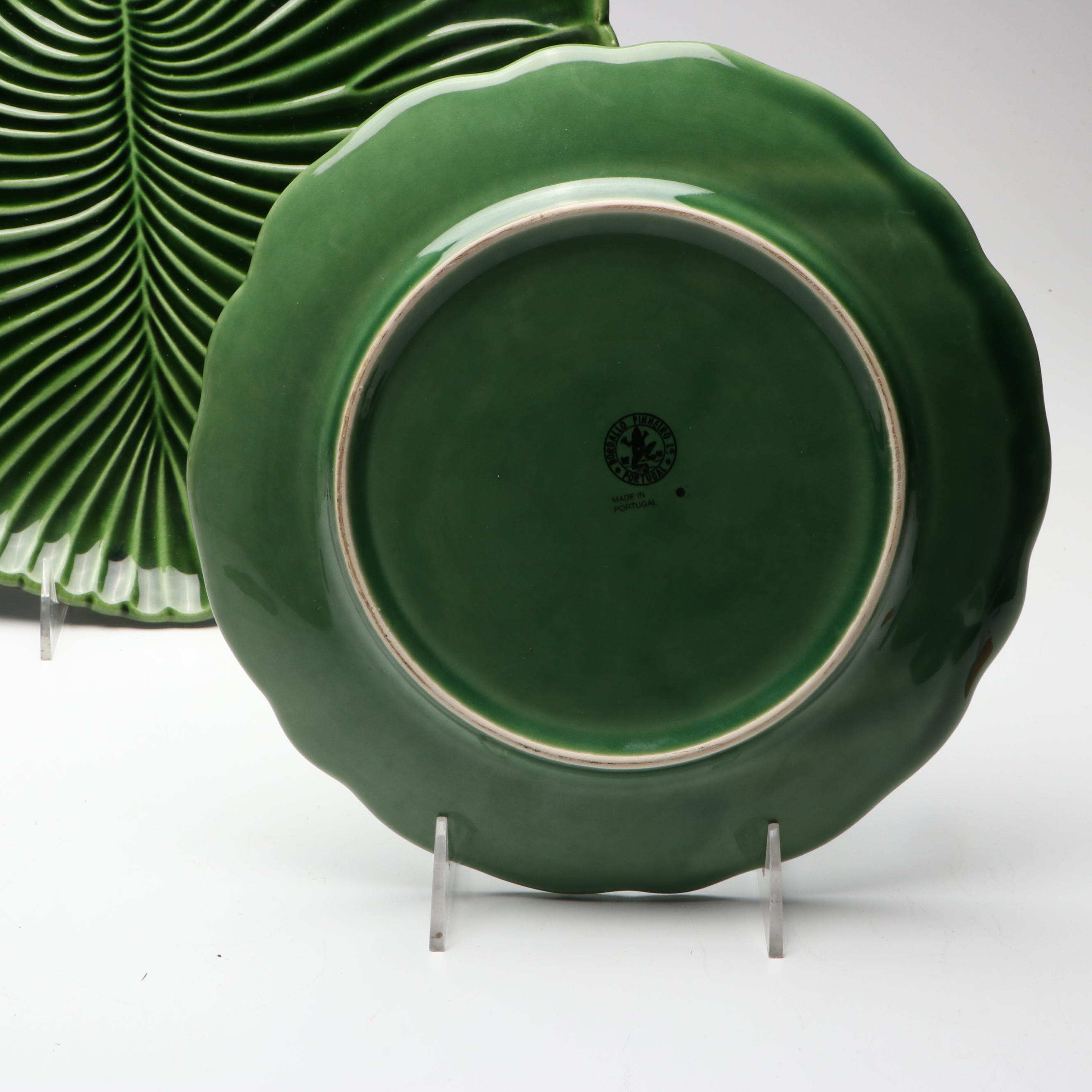 Bordallo Pinheiro Strawberry Majolica Plate with Other Vegetal Serveware