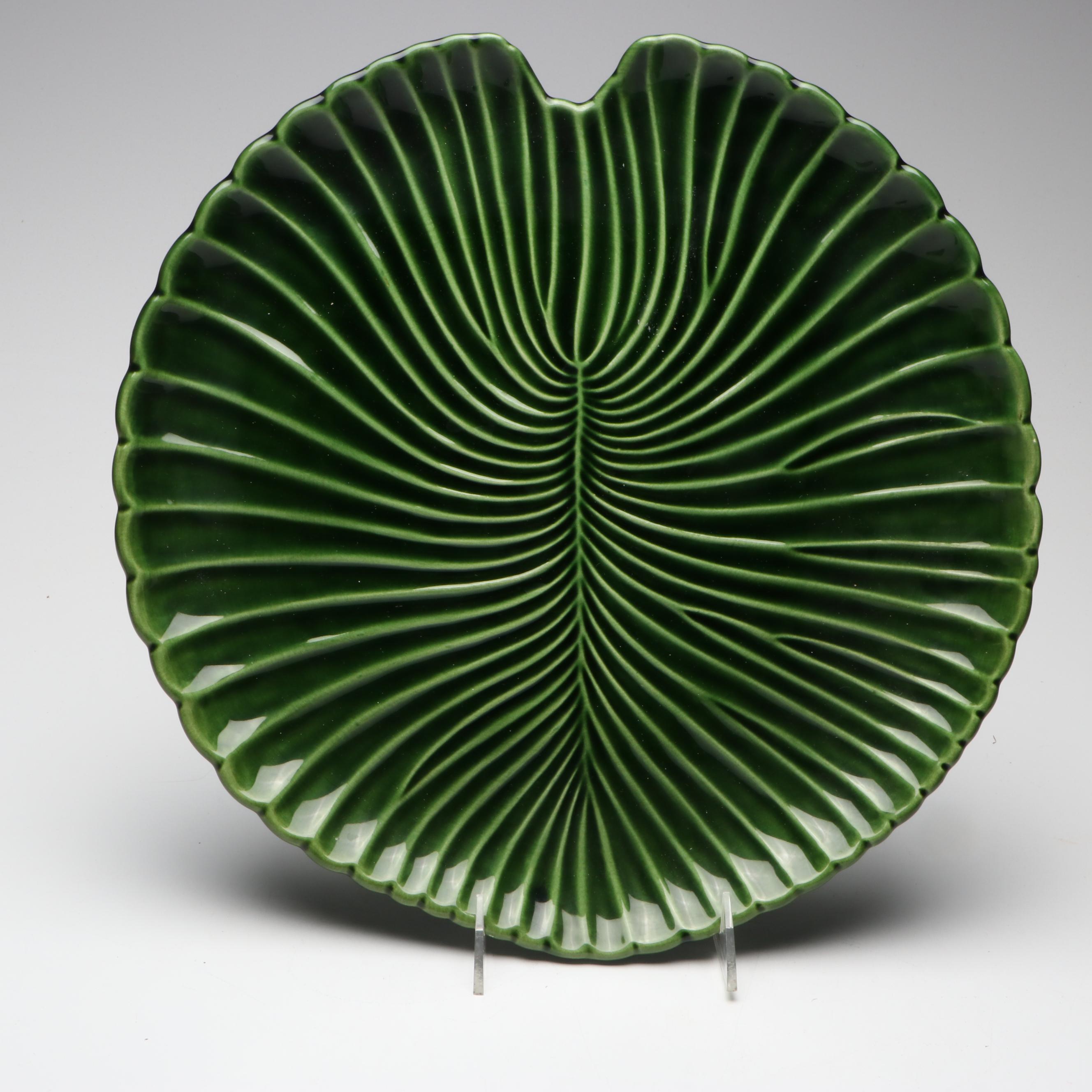 Bordallo Pinheiro Strawberry Majolica Plate with Other Vegetal Serveware