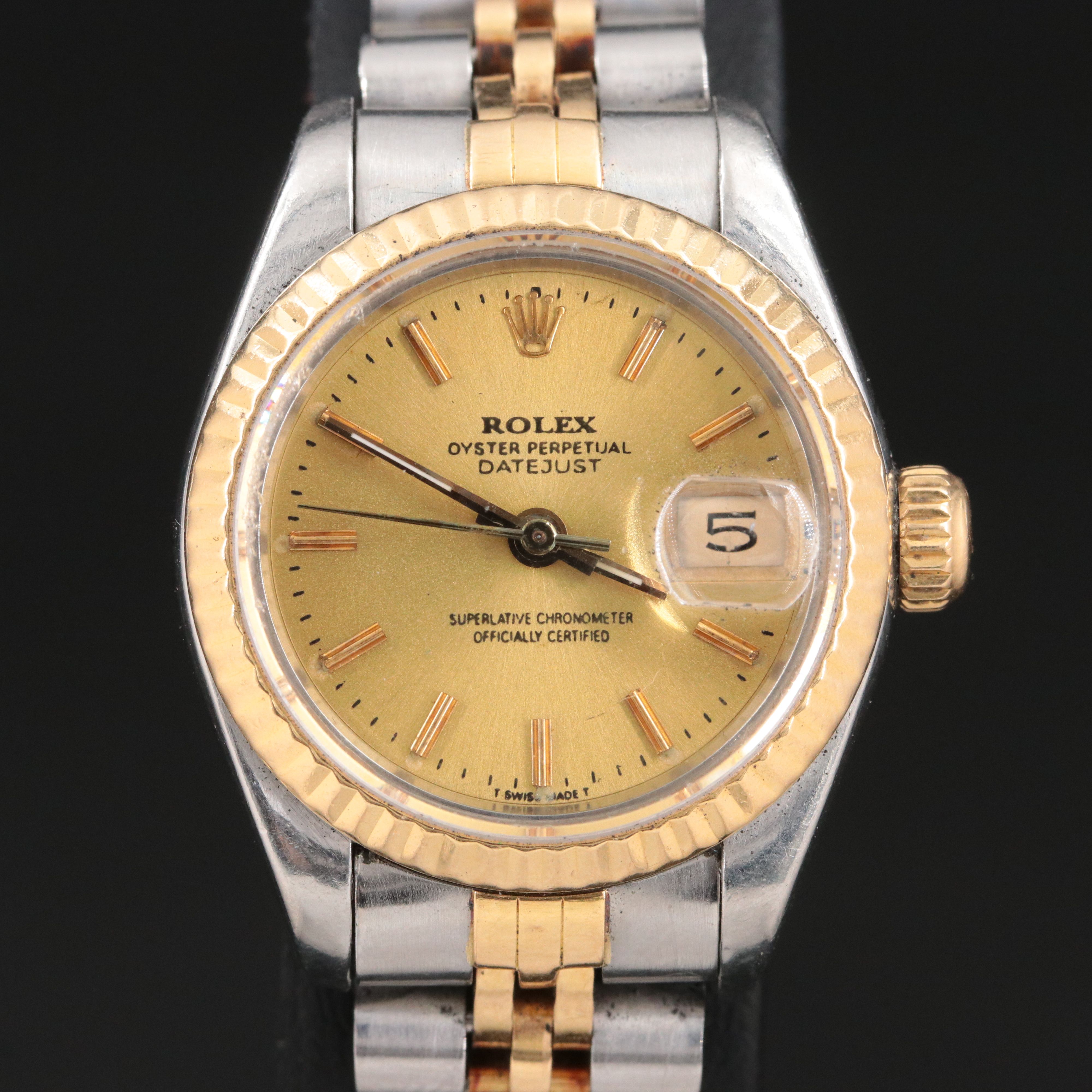 1990 Rolex Two Tone Datejust Watch