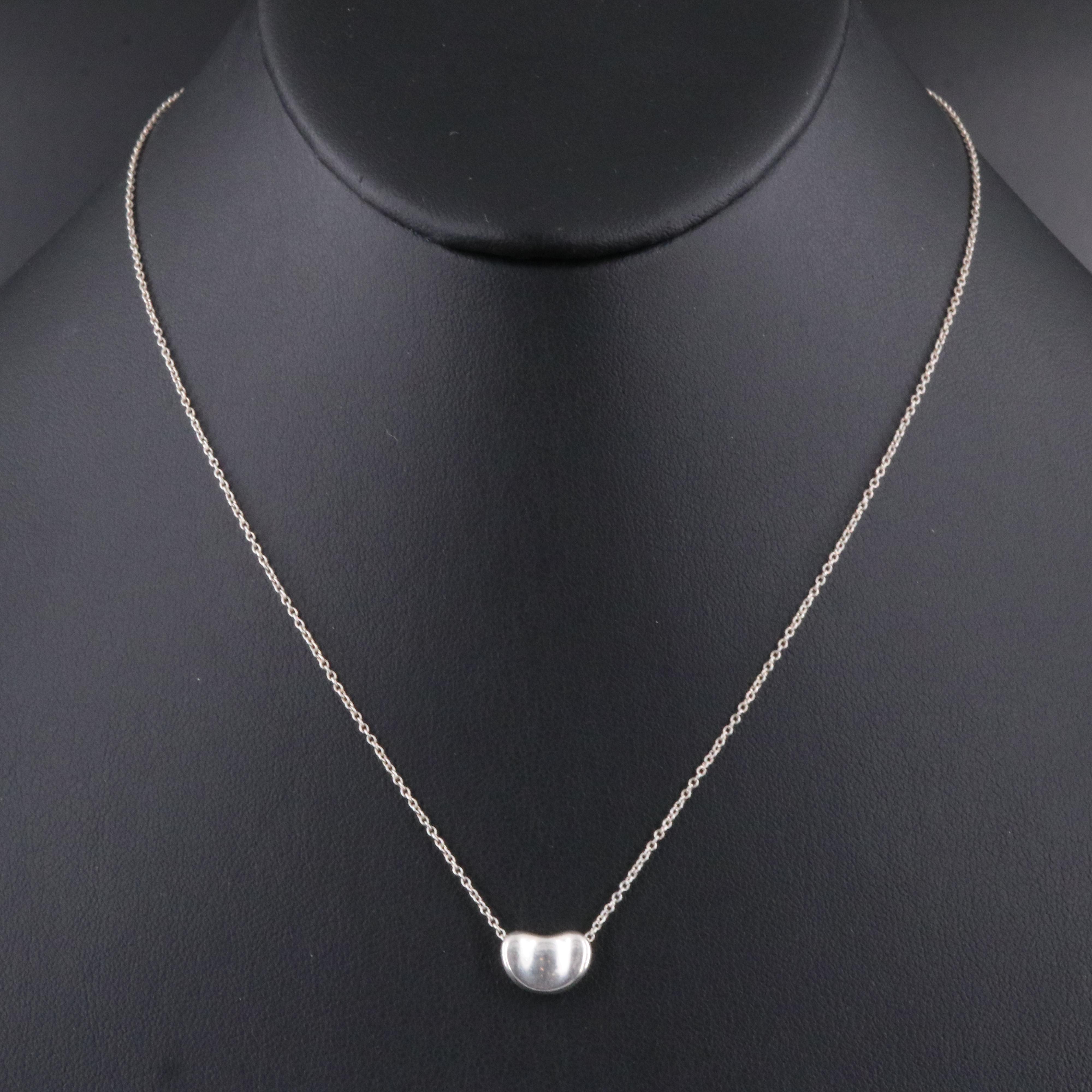 Elsa Peretti for Tiffany & Co. Bean Design Sterling Necklace