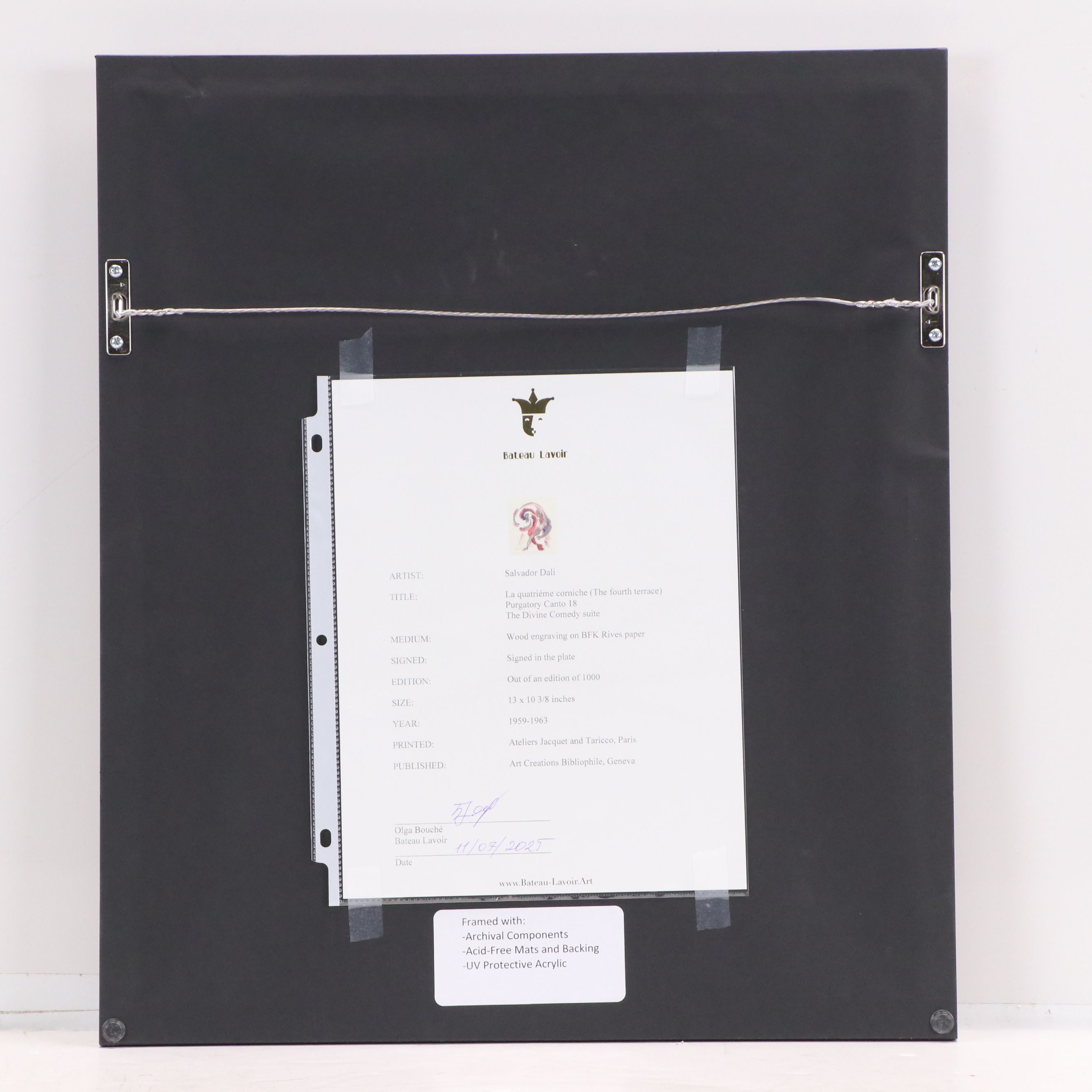 Salvador Dalí Wood Engraving "La Quatrième Corniche," 1959-1963