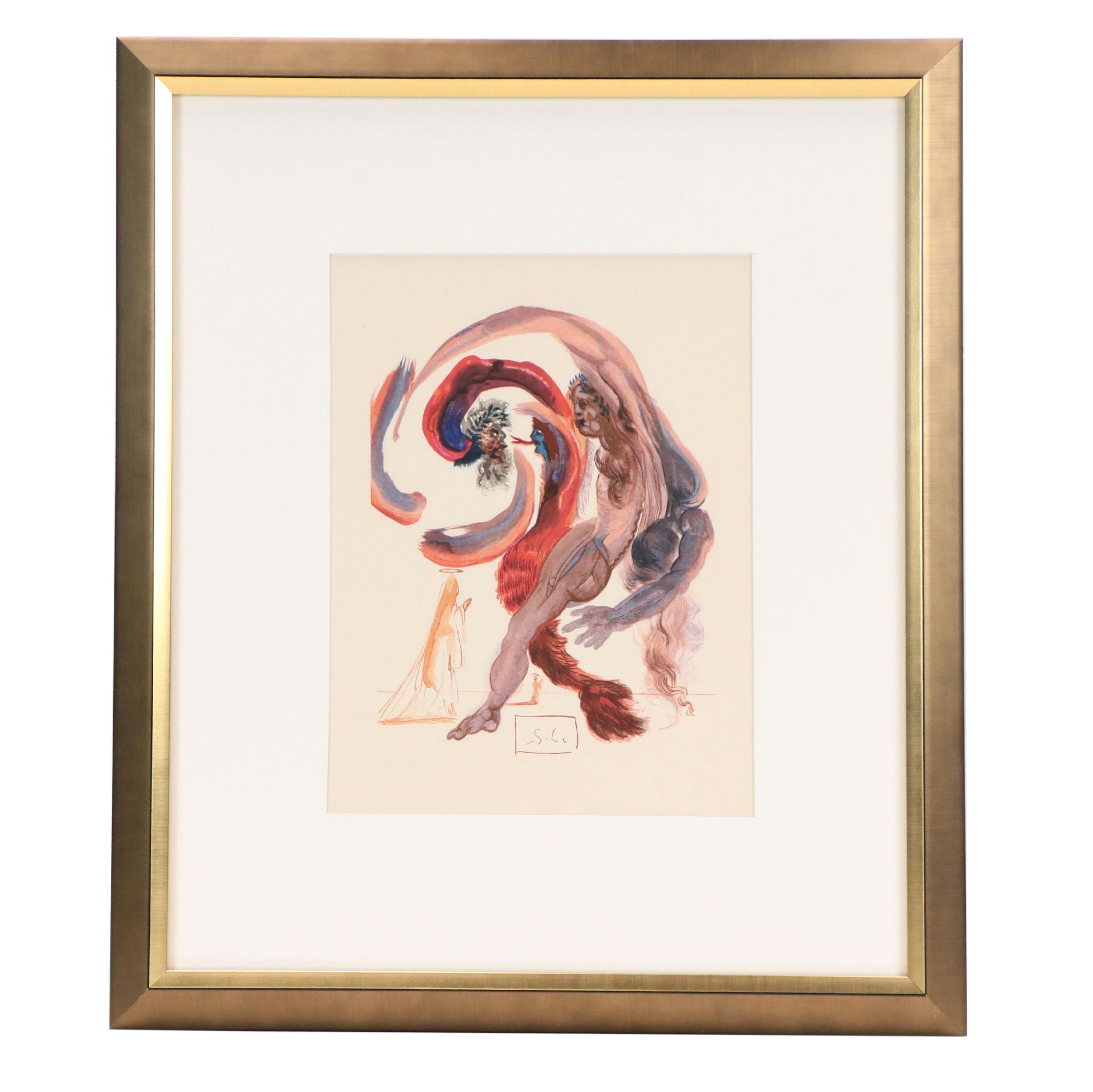 Salvador Dalí Wood Engraving "La Quatrième Corniche," 1959-1963