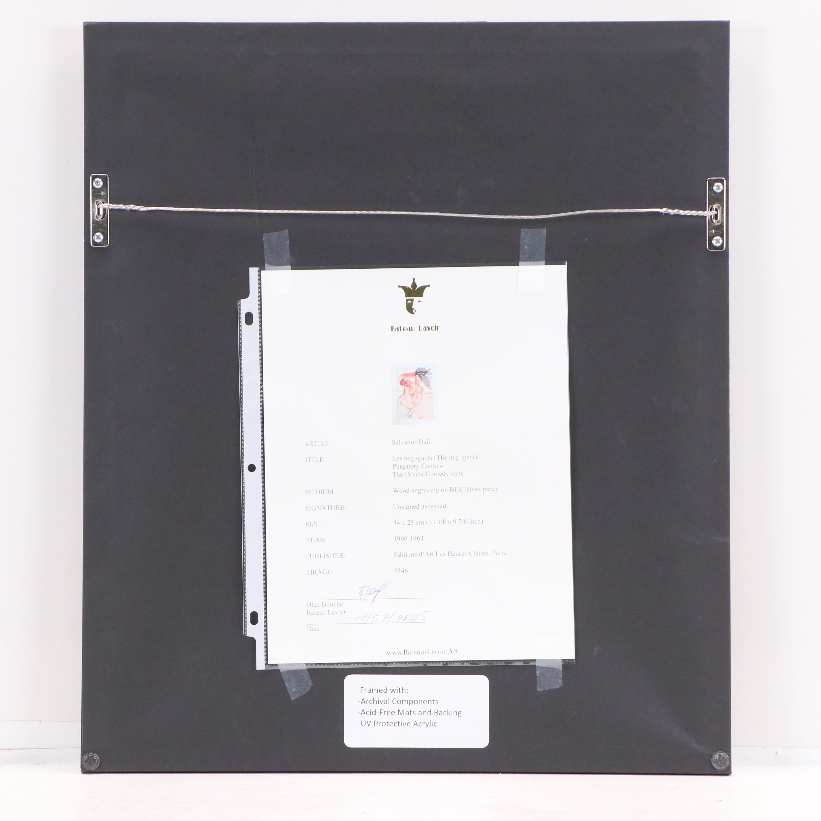 Salvador Dalí Wood Engraving "Les Negligants," 1960-1964