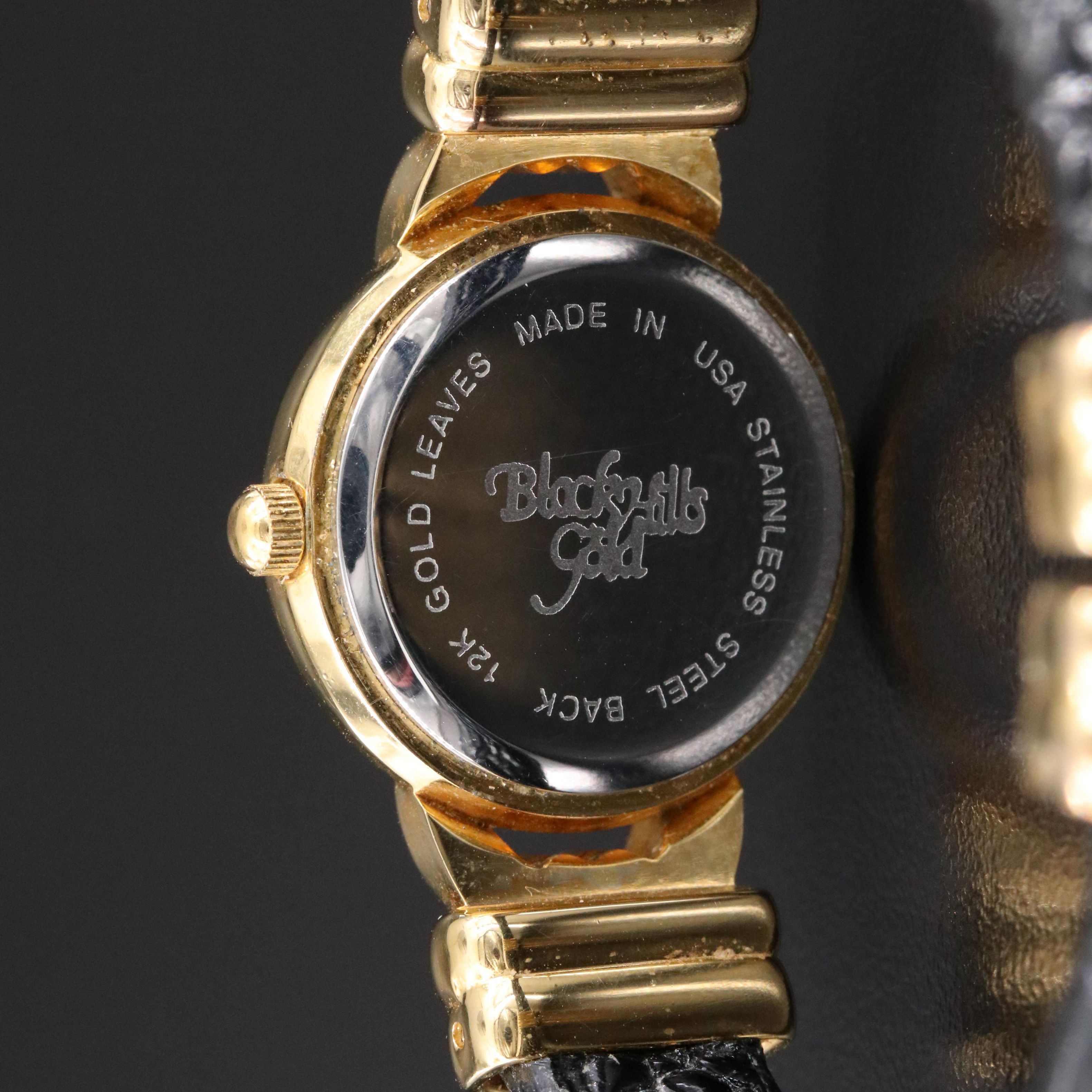 Black Hills 12K Gold Leaves Dial  Quartz Watch