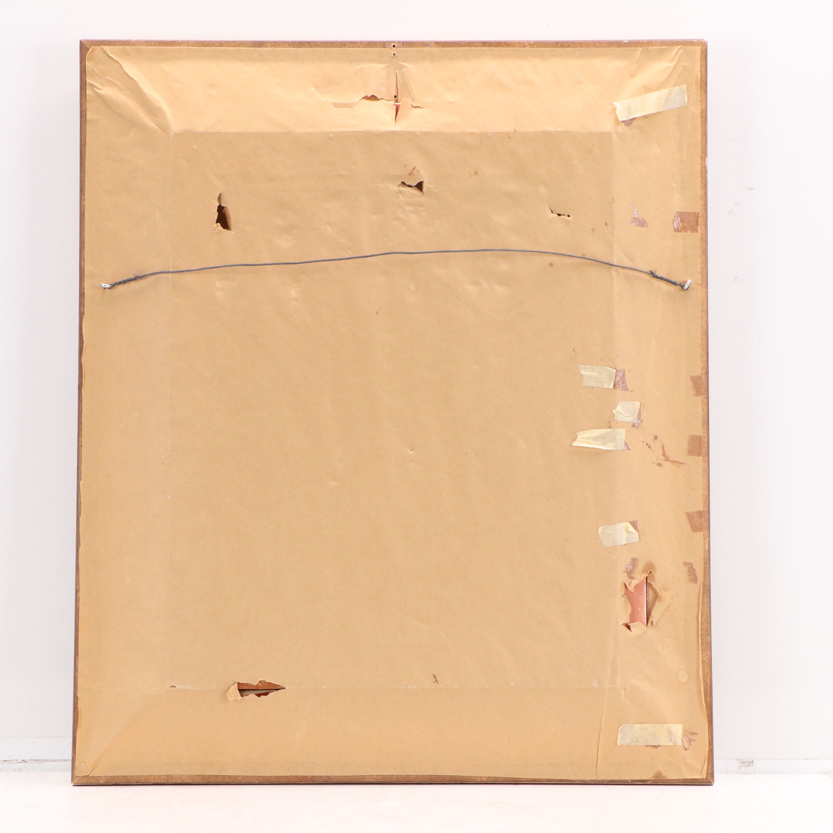 André Gisson Oil Painting of Garden Terrace, Late 20th Century