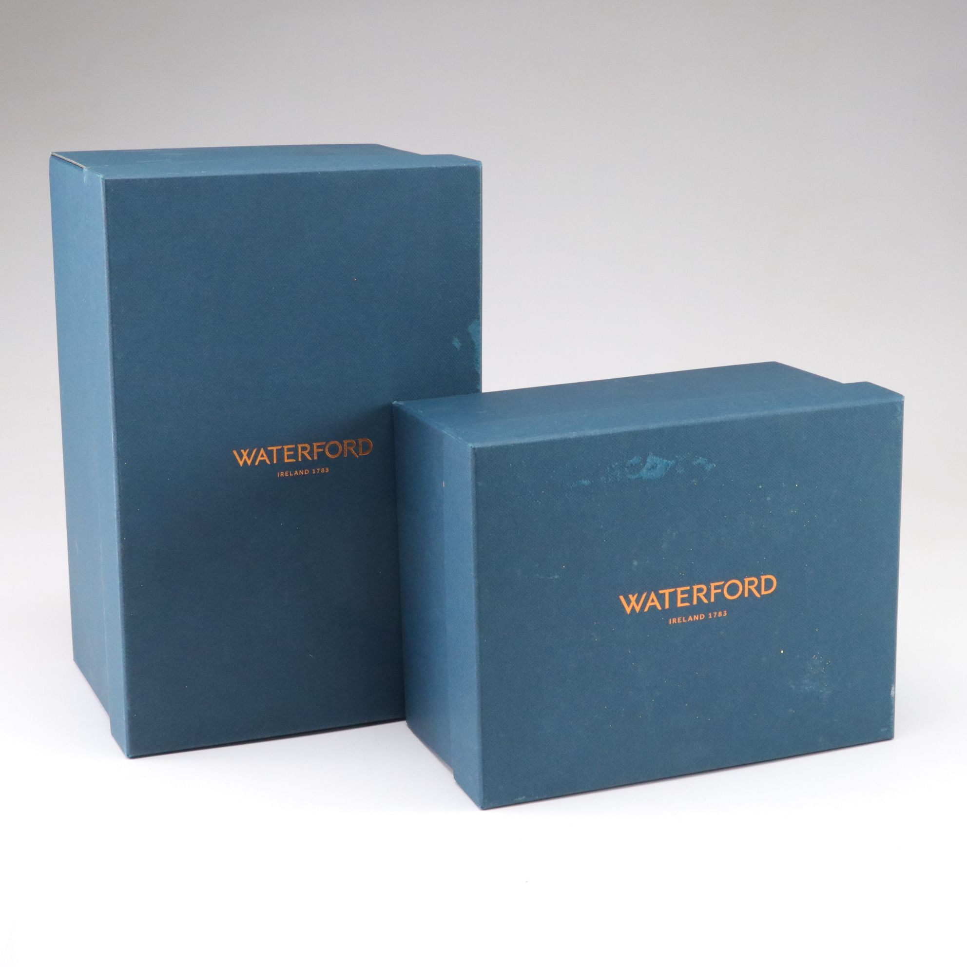 Waterford "Lismore" Black Square Decanter and Double Old Fashioned Glasses