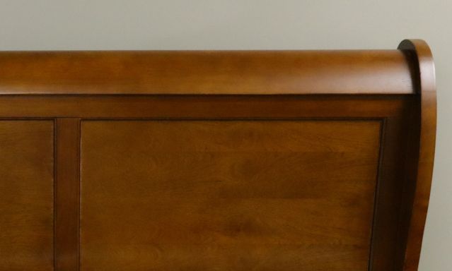 Louis Philippe Style Cherry Queen Sleigh Bed in Cherry Finish
