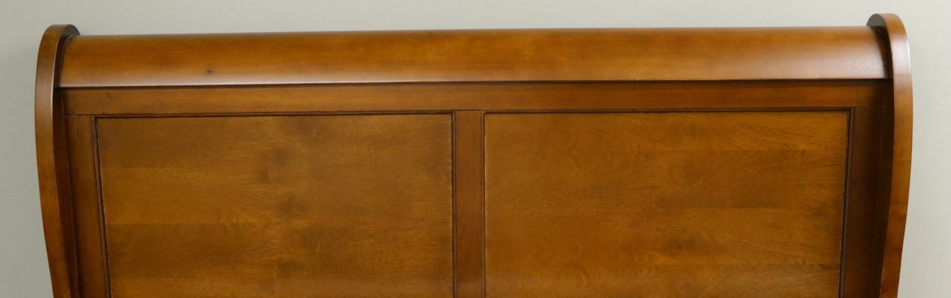 Louis Philippe Style Cherry Queen Sleigh Bed in Cherry Finish