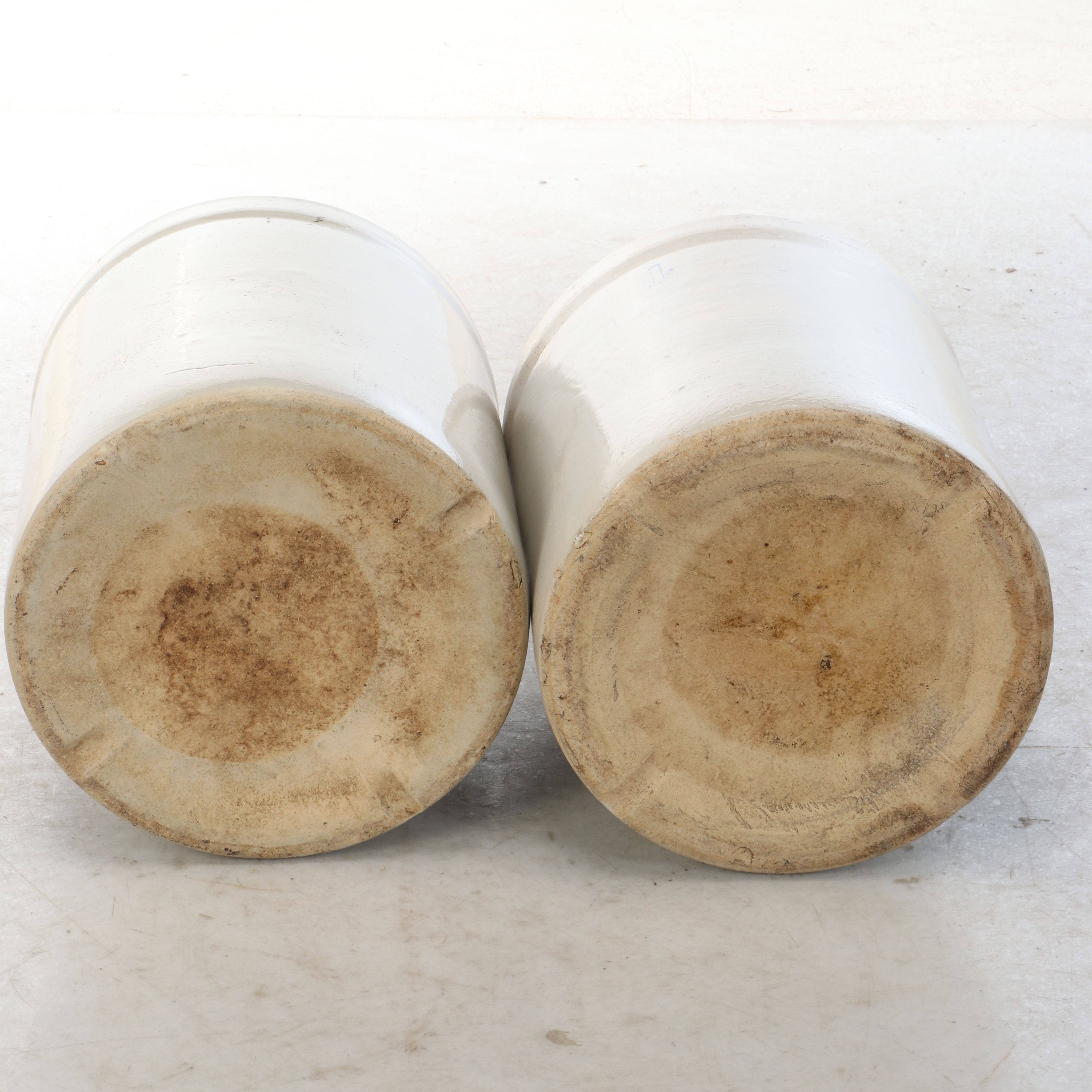 Pair of Large Stoneware Crocks