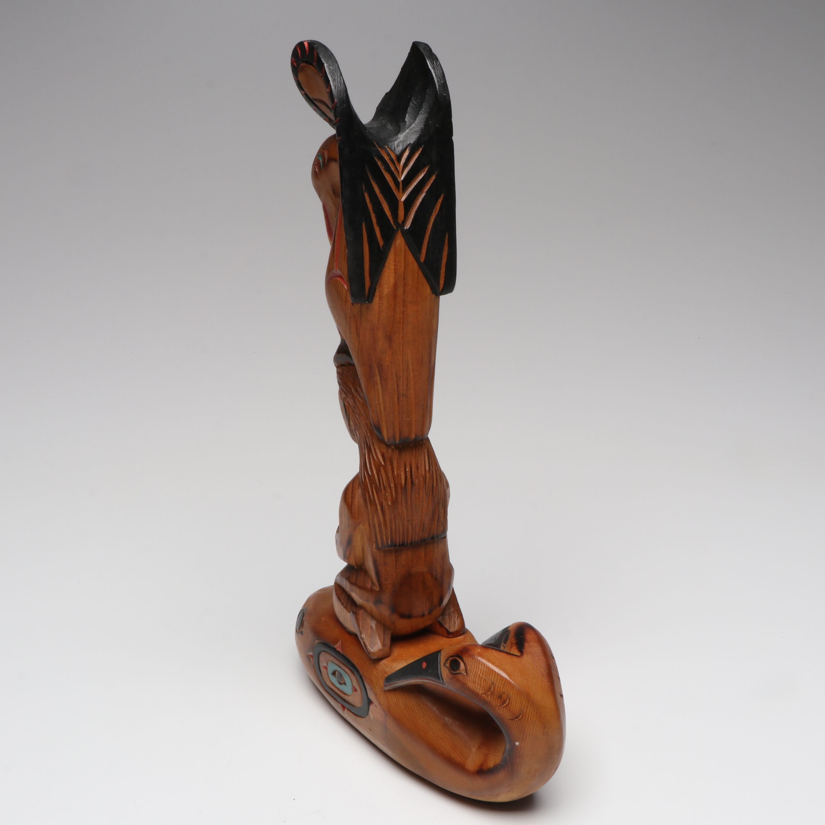 Pat Moore "Whale Song" Alaskan Carved Wood Totem and More