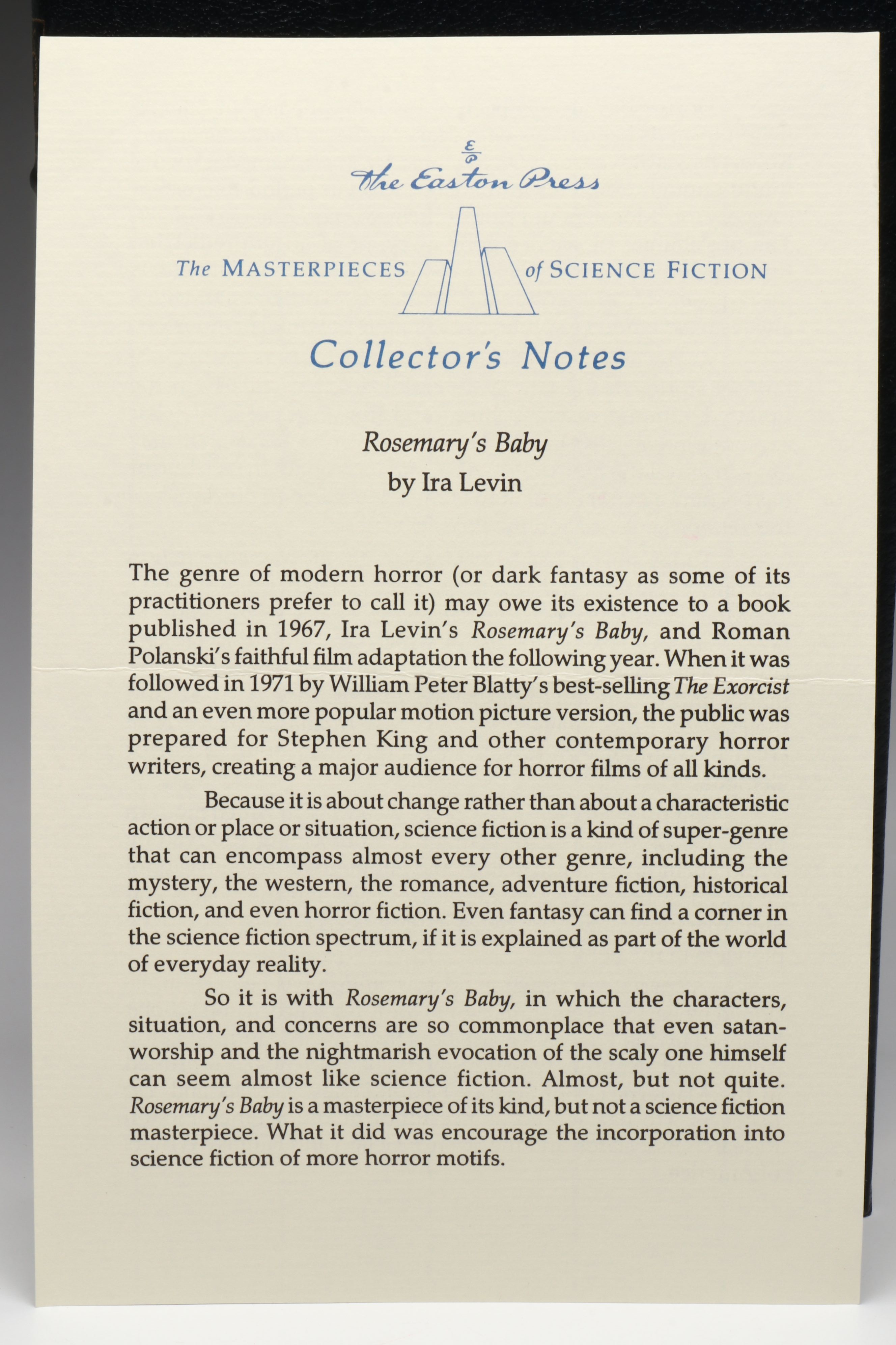 Easton Press "Rosemary's Baby" by Ira Levin, 1995