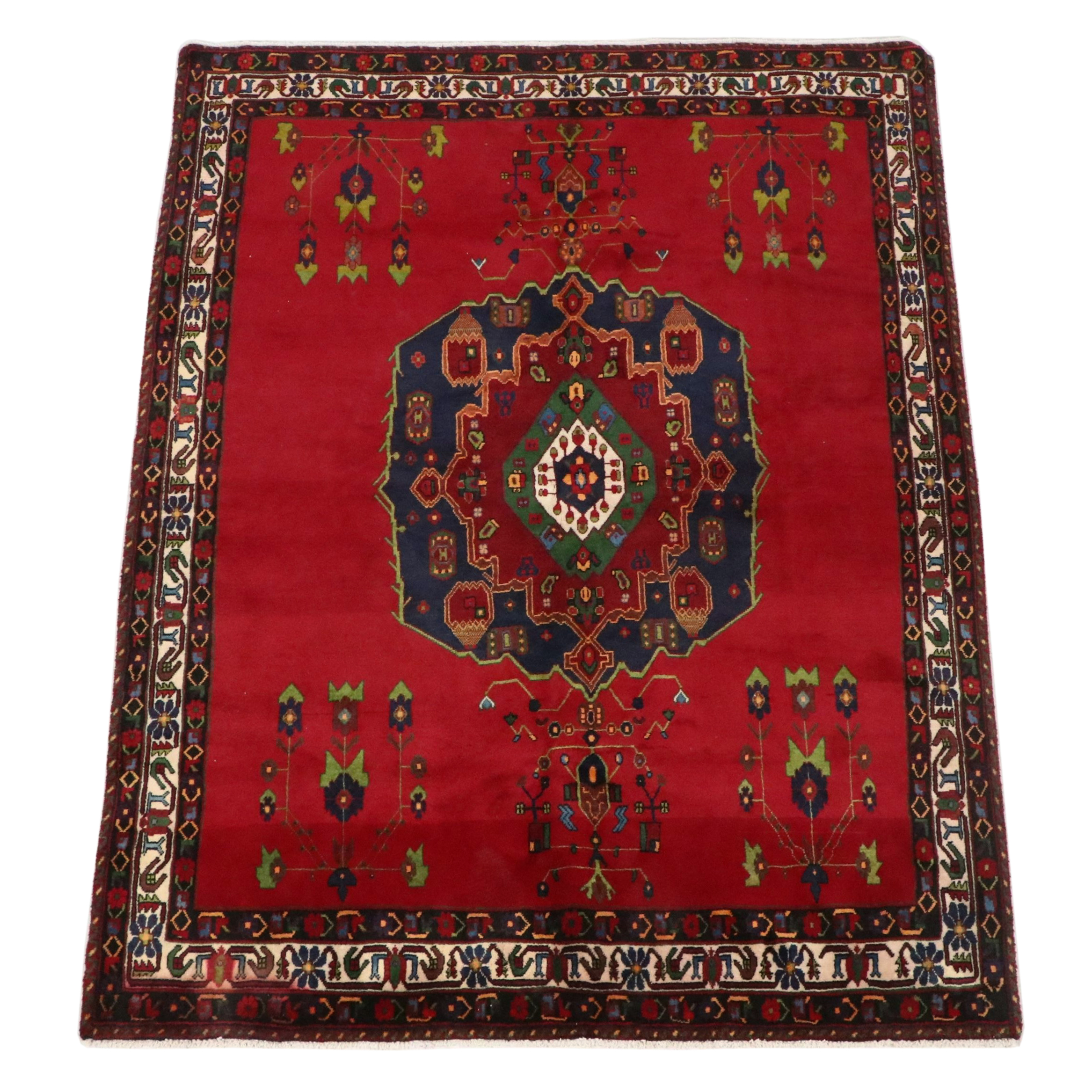 5'5 x 7'3 Hand-Knotted Persian Sirjan Area Rug