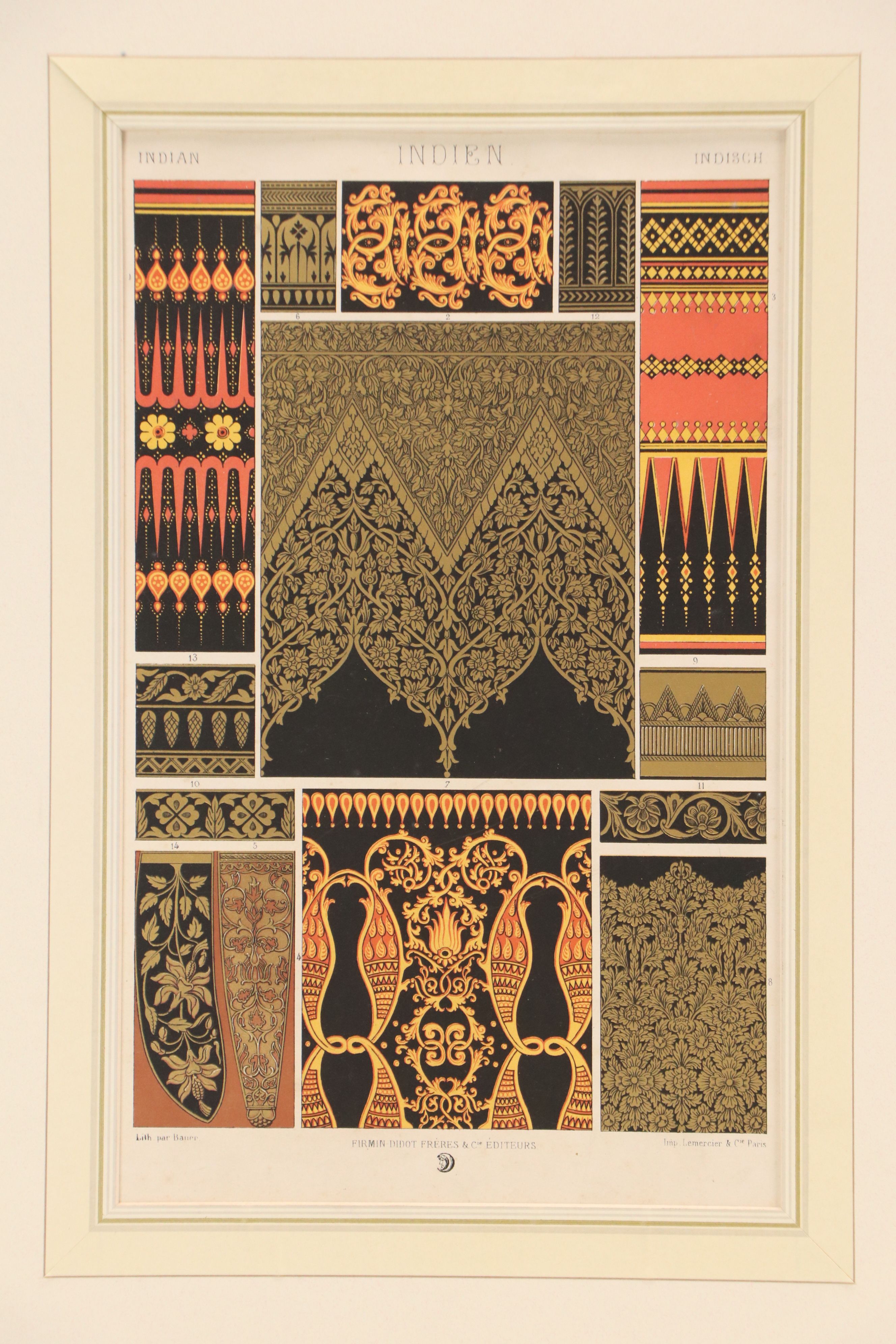 Albert Racinet Lithographs "Indien" Pattern Studies, 1869-1873