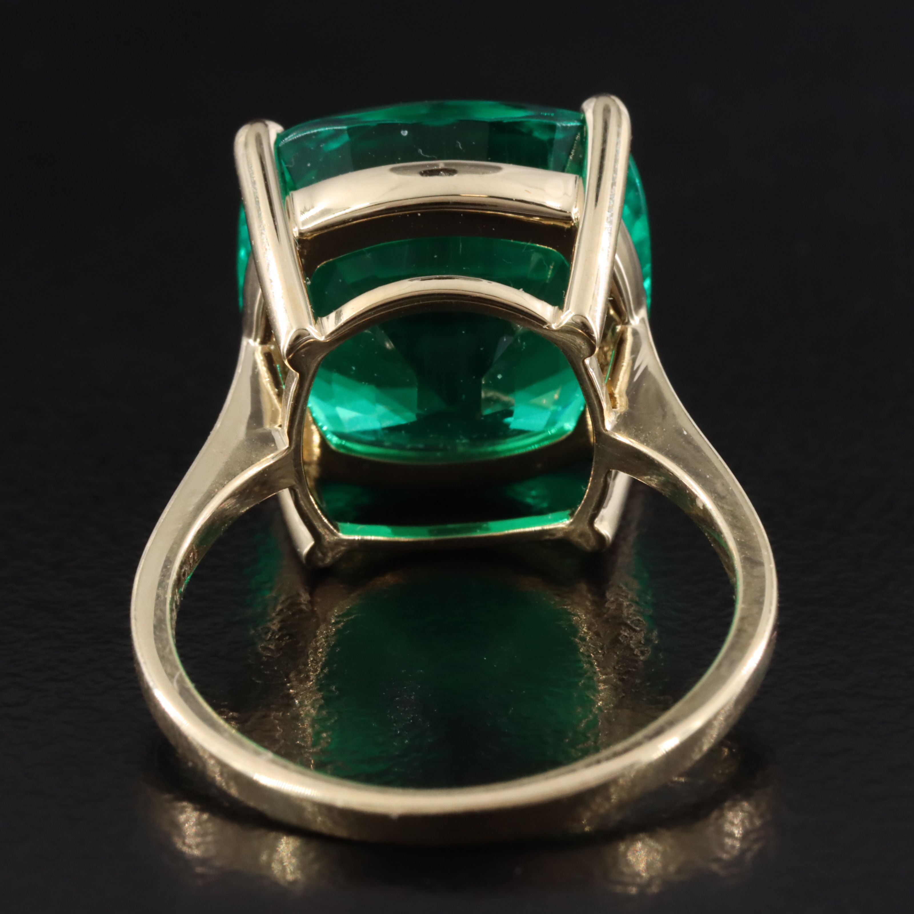 14K 9.26 CT Lab Grown Emerald Solitaire Ring