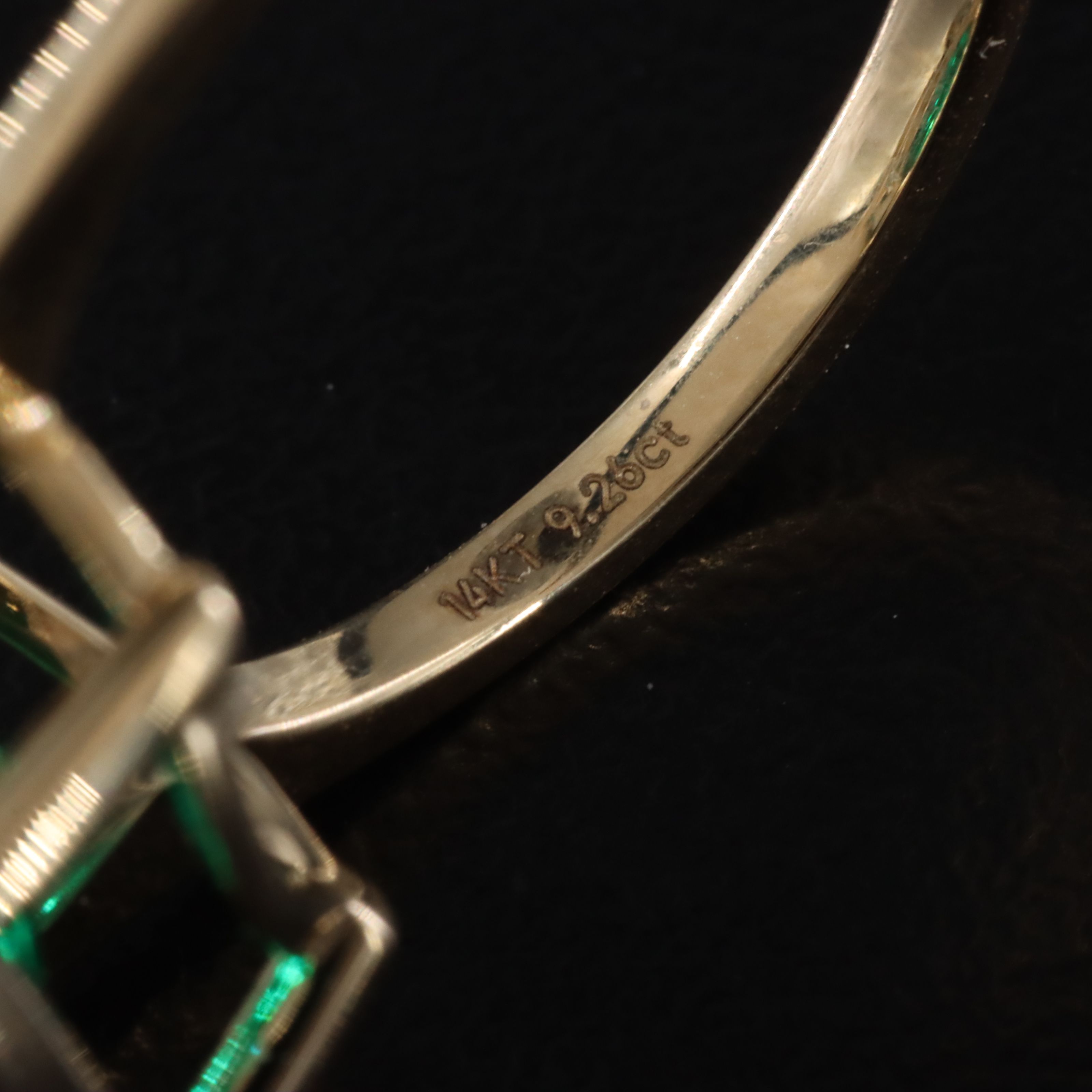 14K 9.26 CT Lab Grown Emerald Solitaire Ring