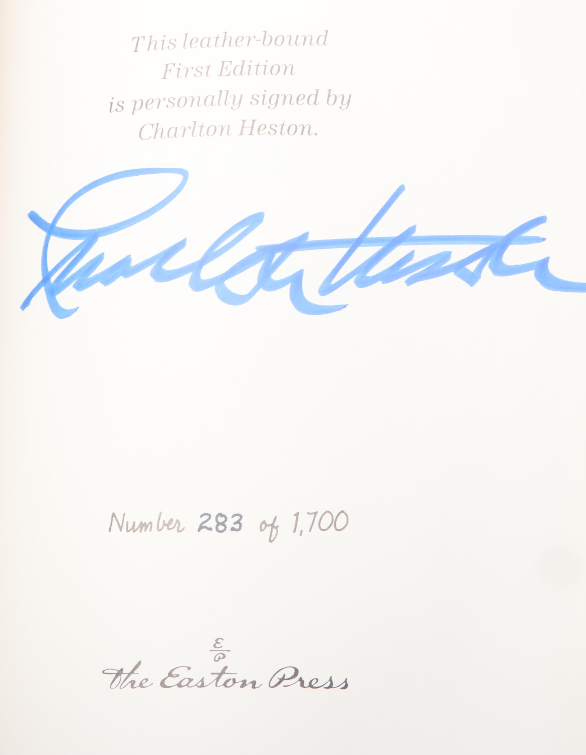 Signed First Edition "In the Arena" by Charlton Heston and More