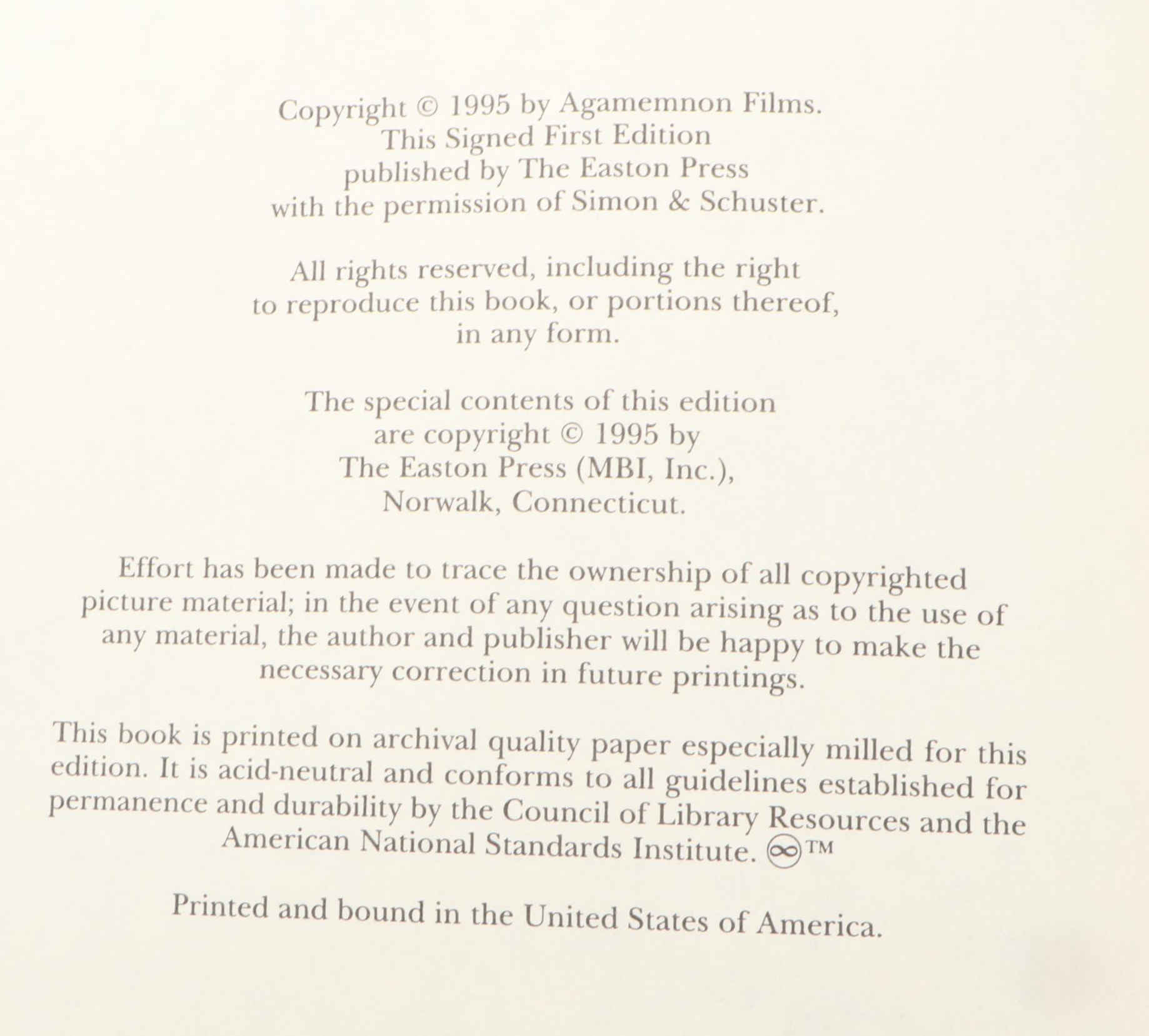 Signed First Edition "In the Arena" by Charlton Heston and More