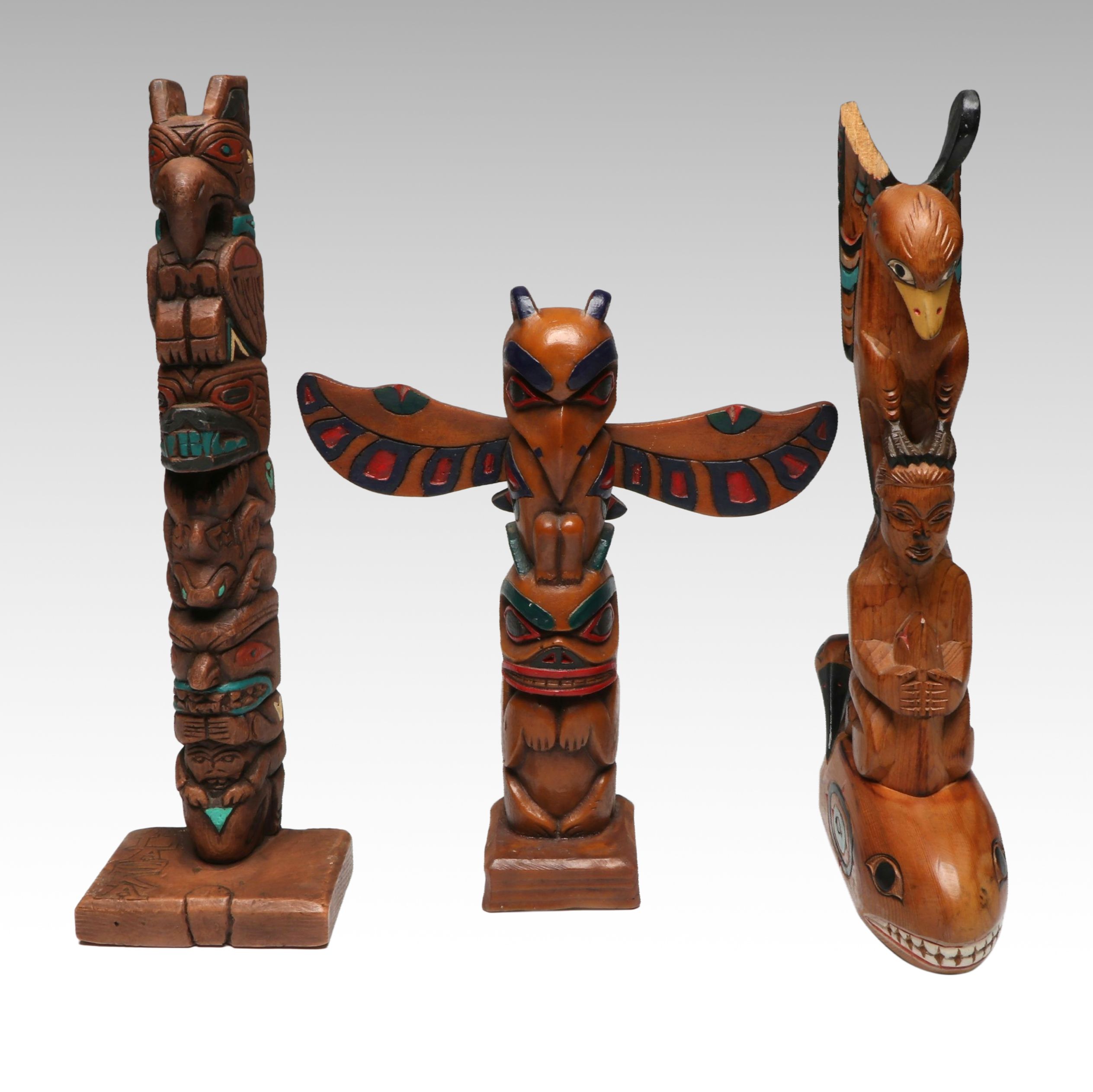 Pat Moore "Whale Song" Alaskan Carved Wood Totem and More