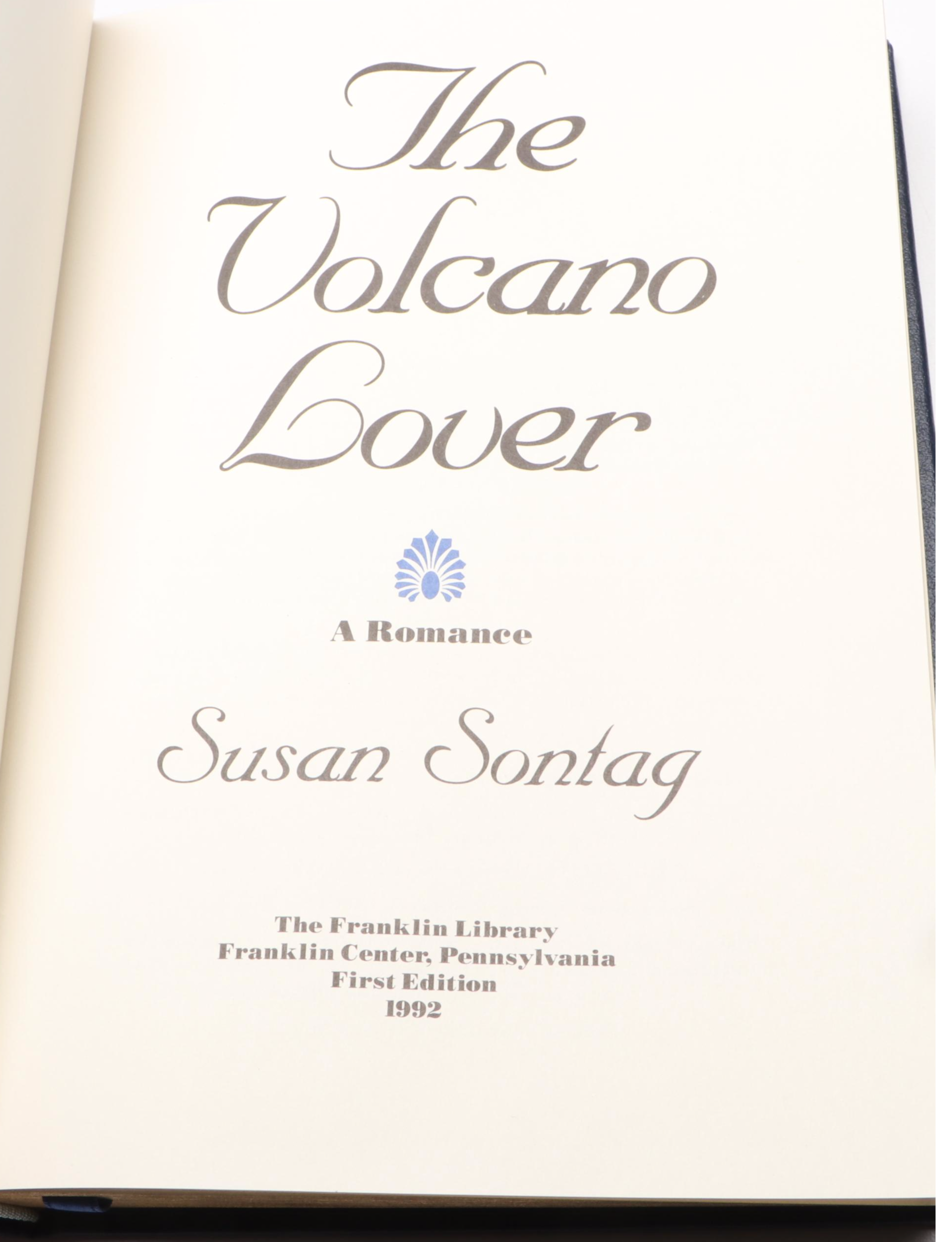 Signed First Edition "The Volcano Lover" by Susan Sontag, 1992