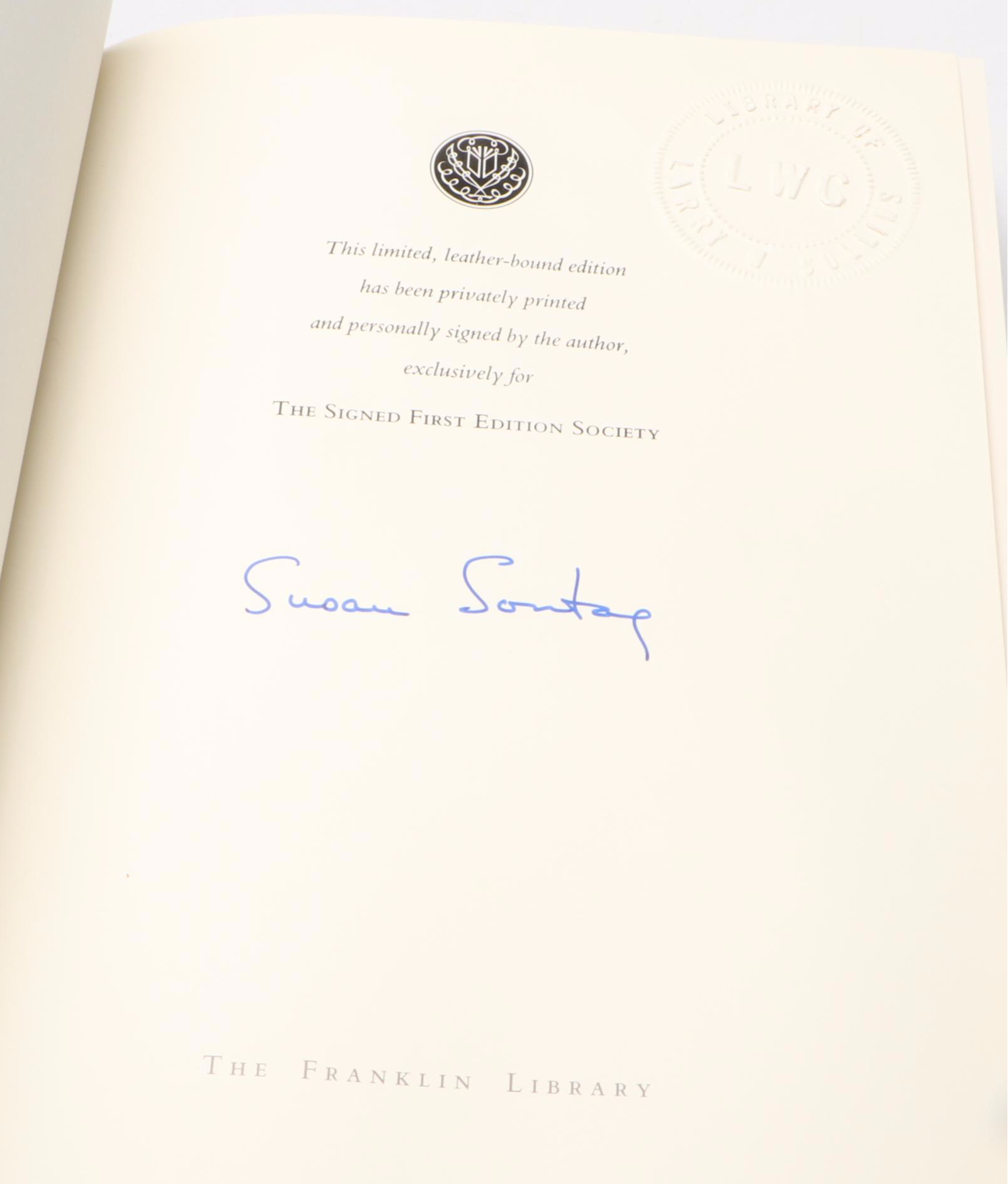 Signed First Edition "The Volcano Lover" by Susan Sontag, 1992