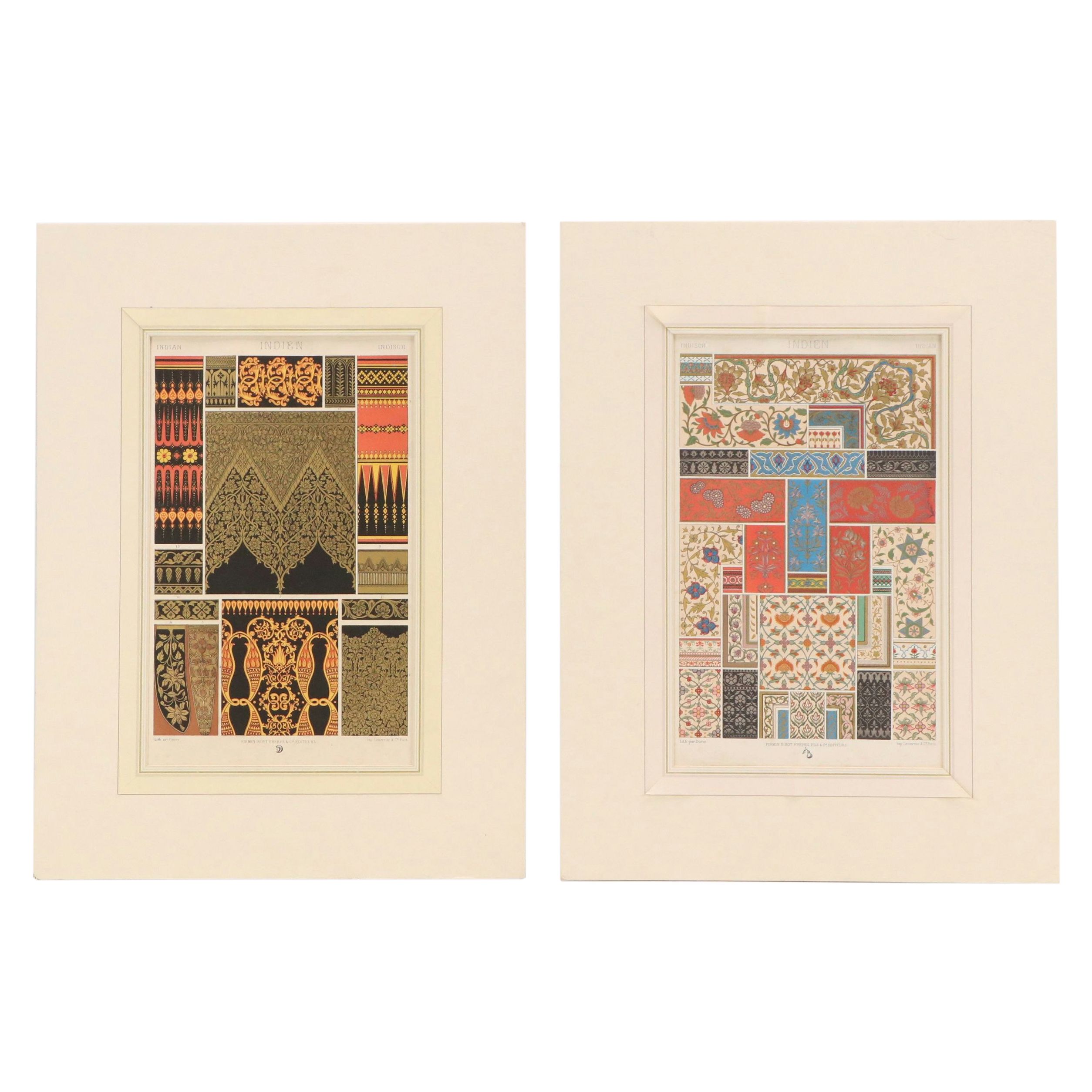 Albert Racinet Lithographs "Indien" Pattern Studies, 1869-1873