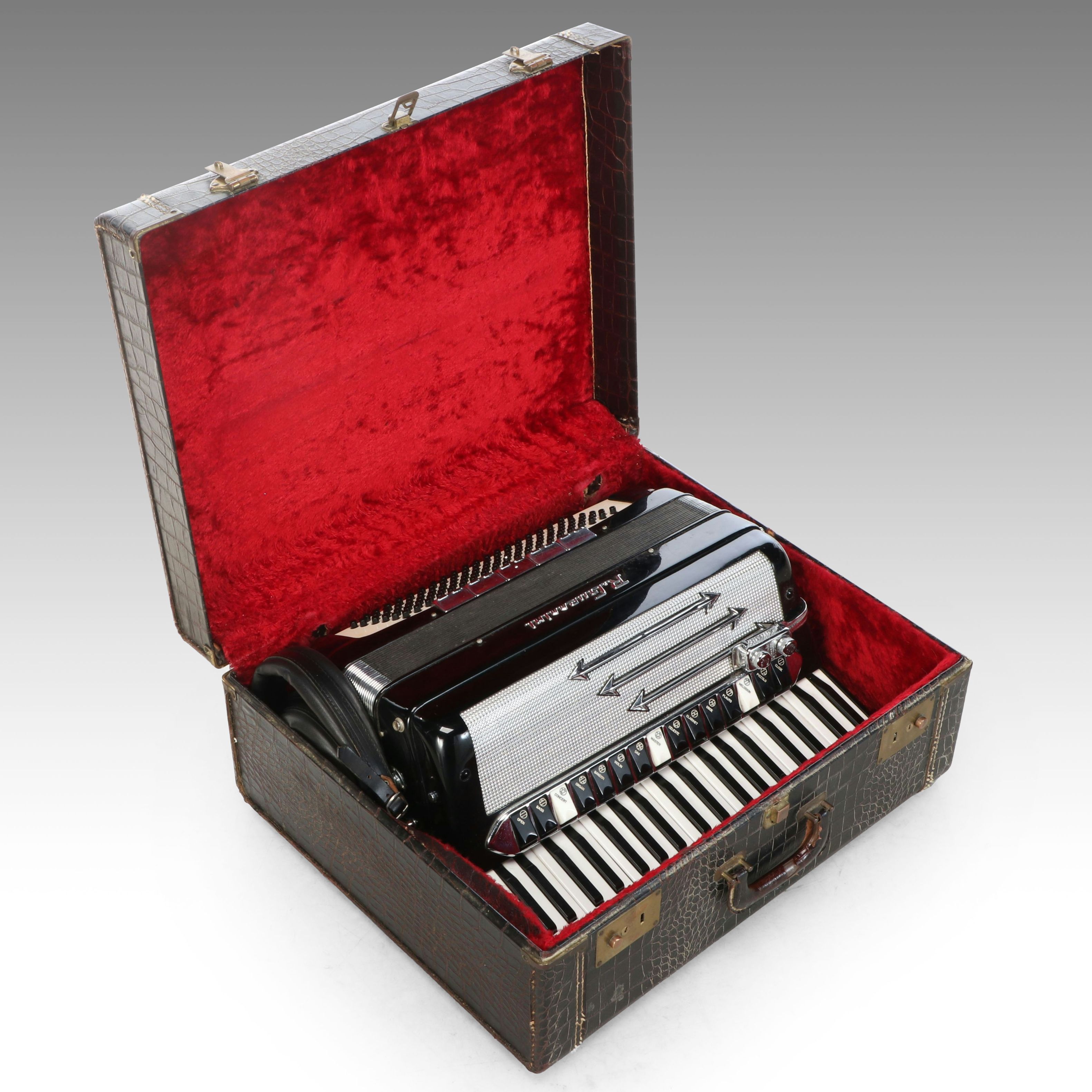 R. Guerrini Italian Piano Accordion with Leather Case