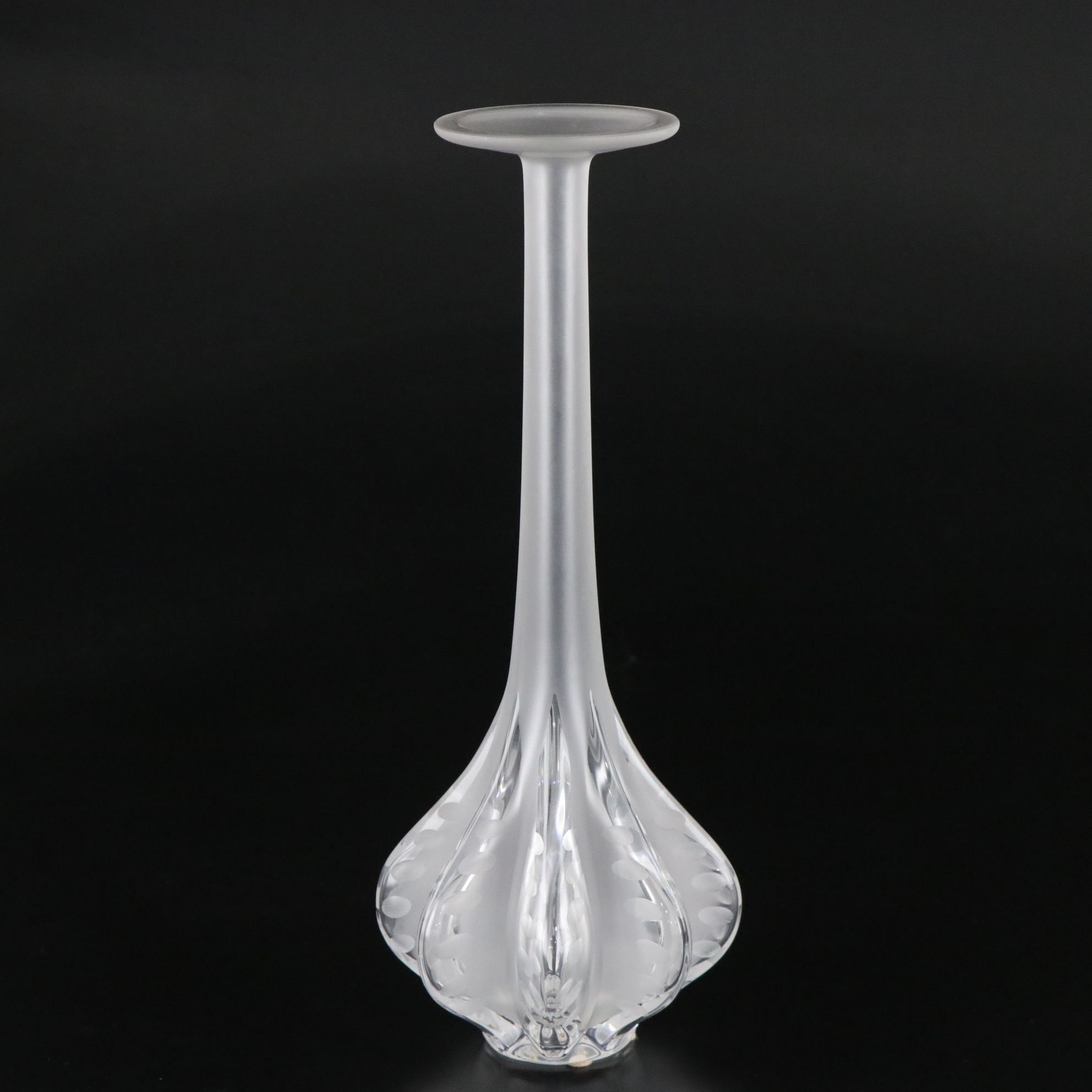 Lalique "Claude" Frosted and Clear Crystal Vase