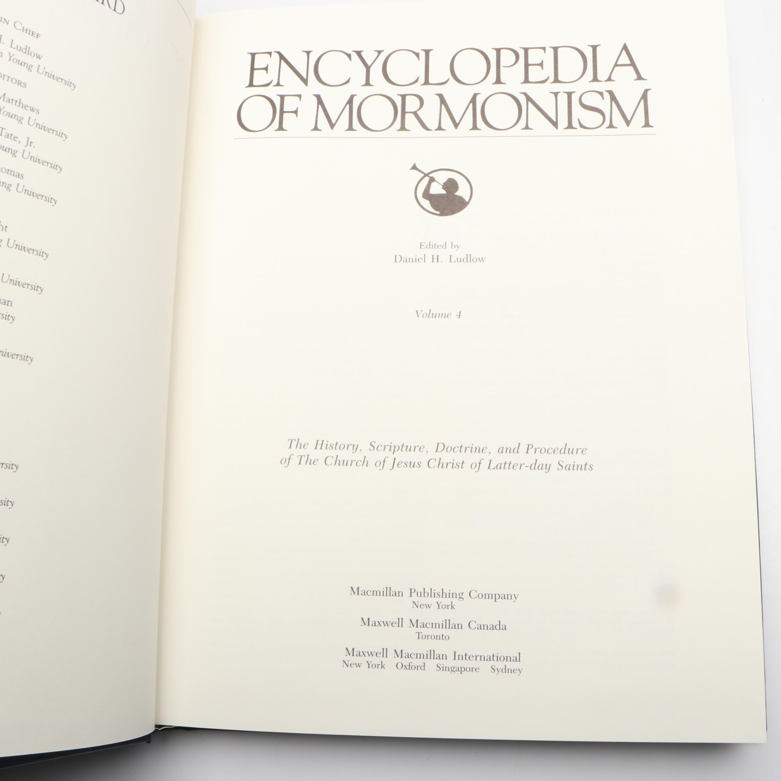 "Encyclopedia of Mormonism" Four-Volume Set Edited by Daniel H. Ludlow, 1992