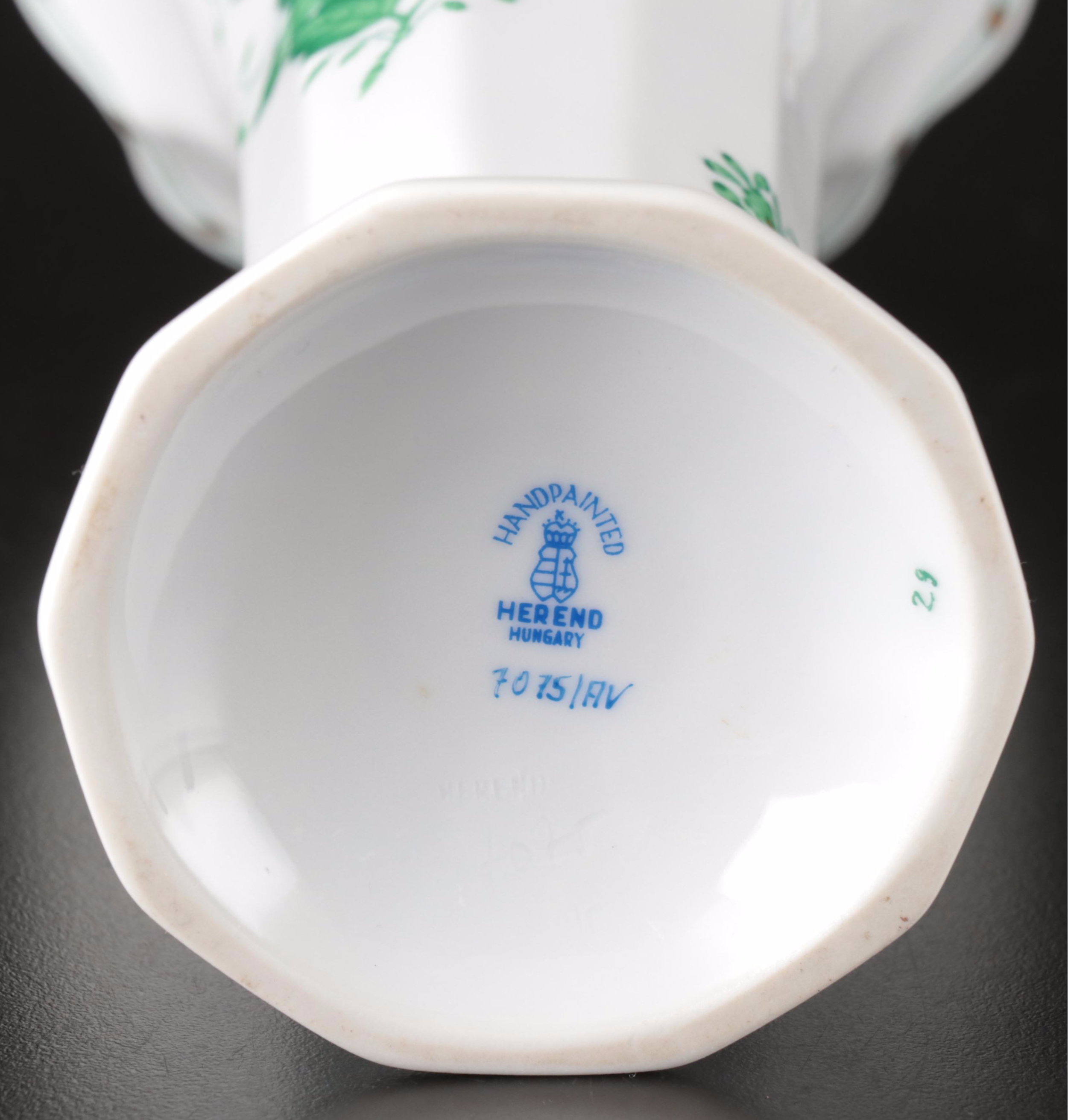 Herend Green "Chinese Bouquet" Porcelain Bud Vase