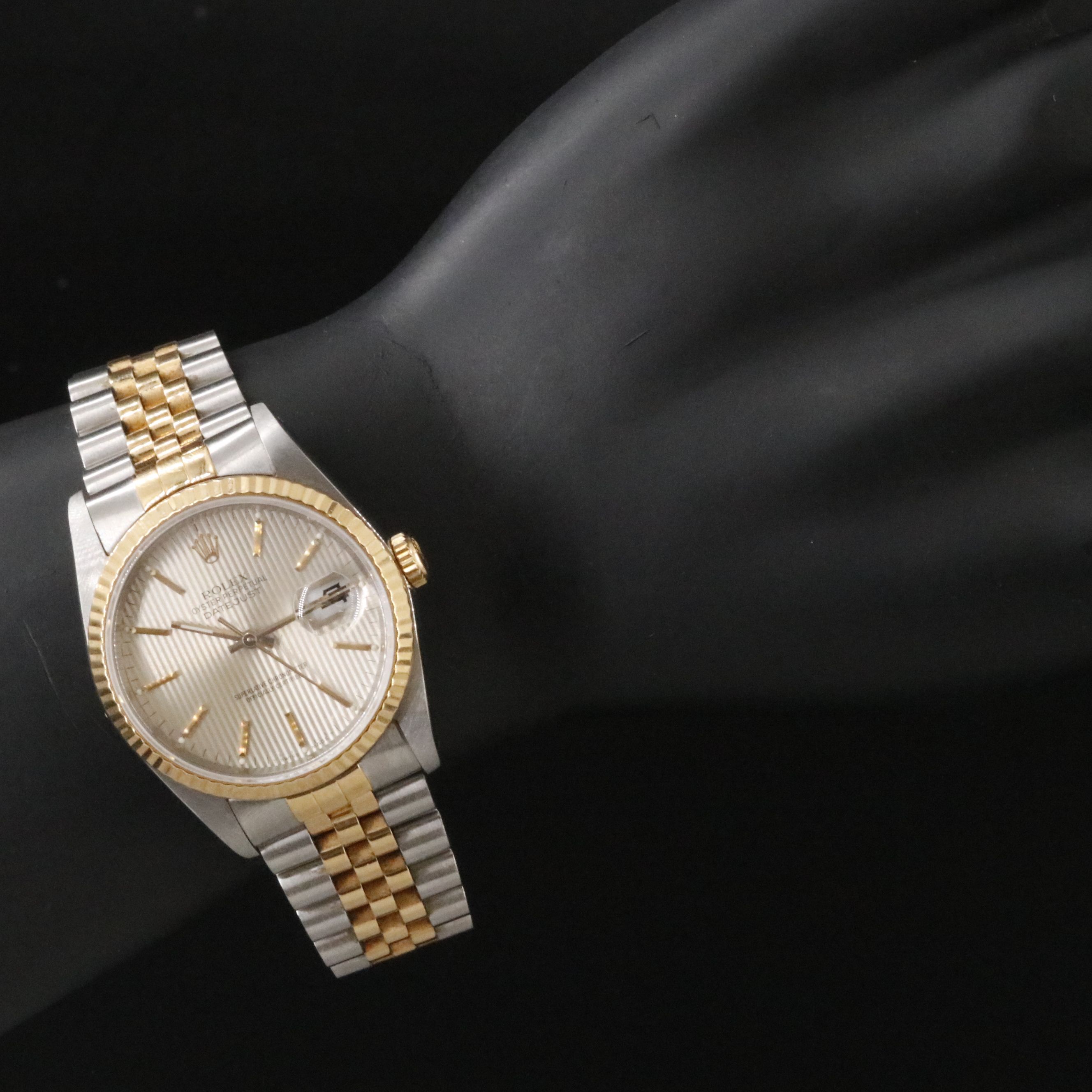 1988 Rolex Tapestry Dial Two Tone Datejust Watch