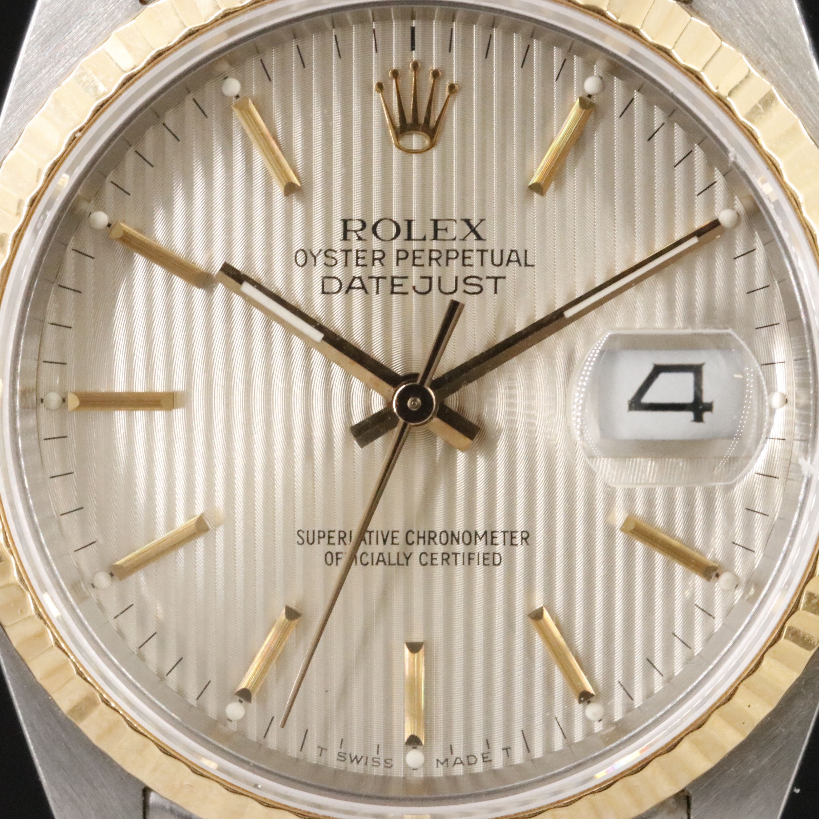 1988 Rolex Tapestry Dial Two Tone Datejust Watch