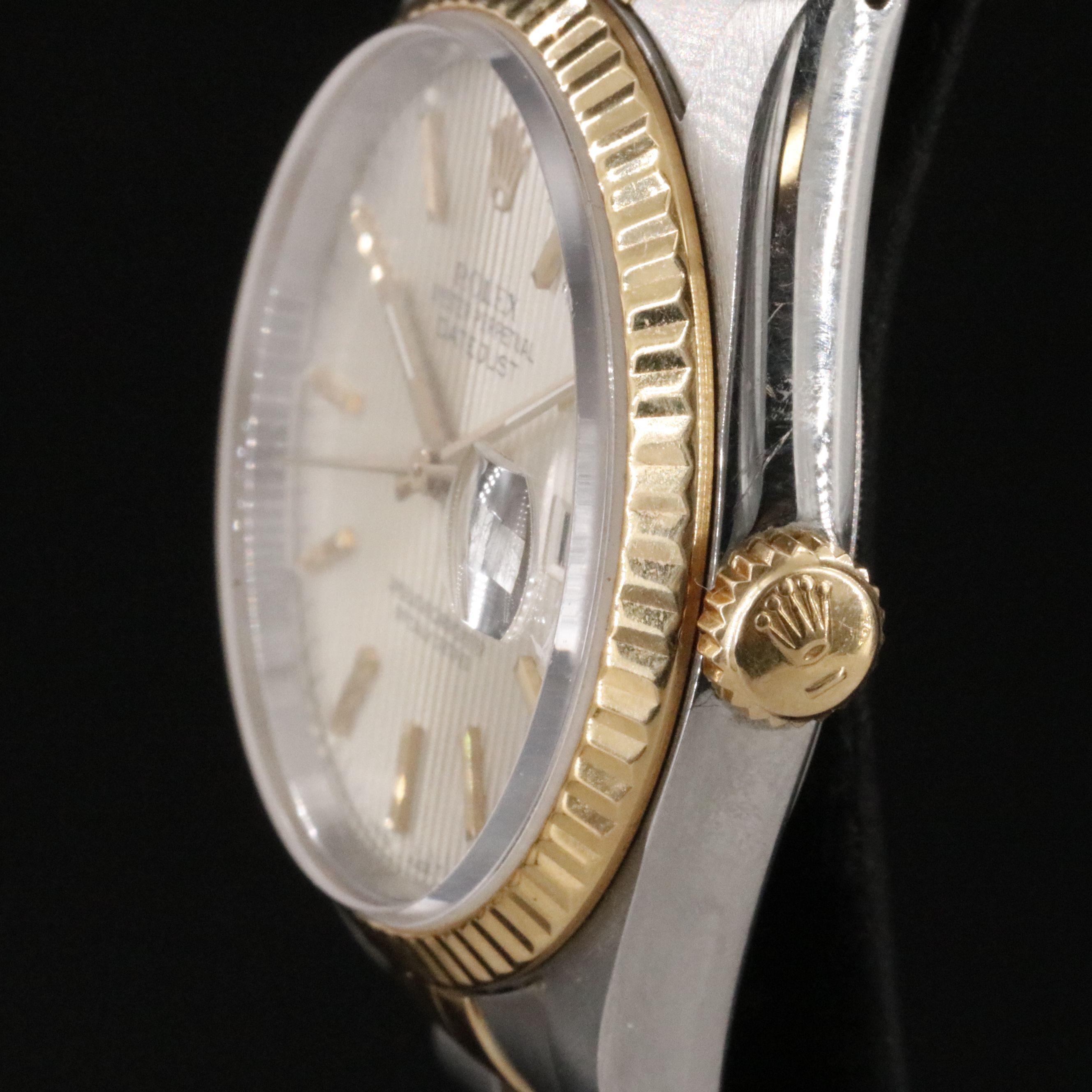 1988 Rolex Tapestry Dial Two Tone Datejust Watch