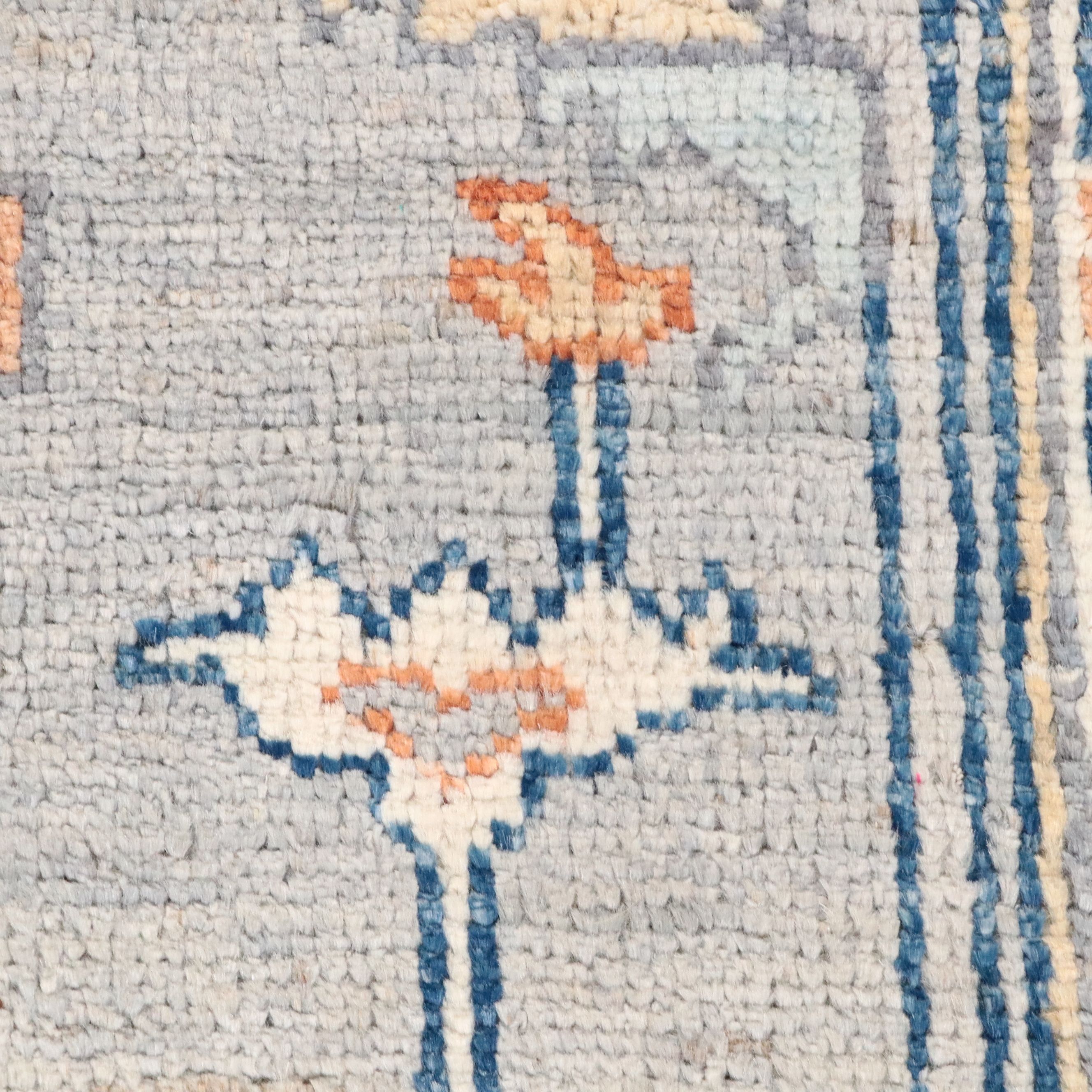 9' x 11'9 Hand-Knotted Turkish Oushak Area Rug