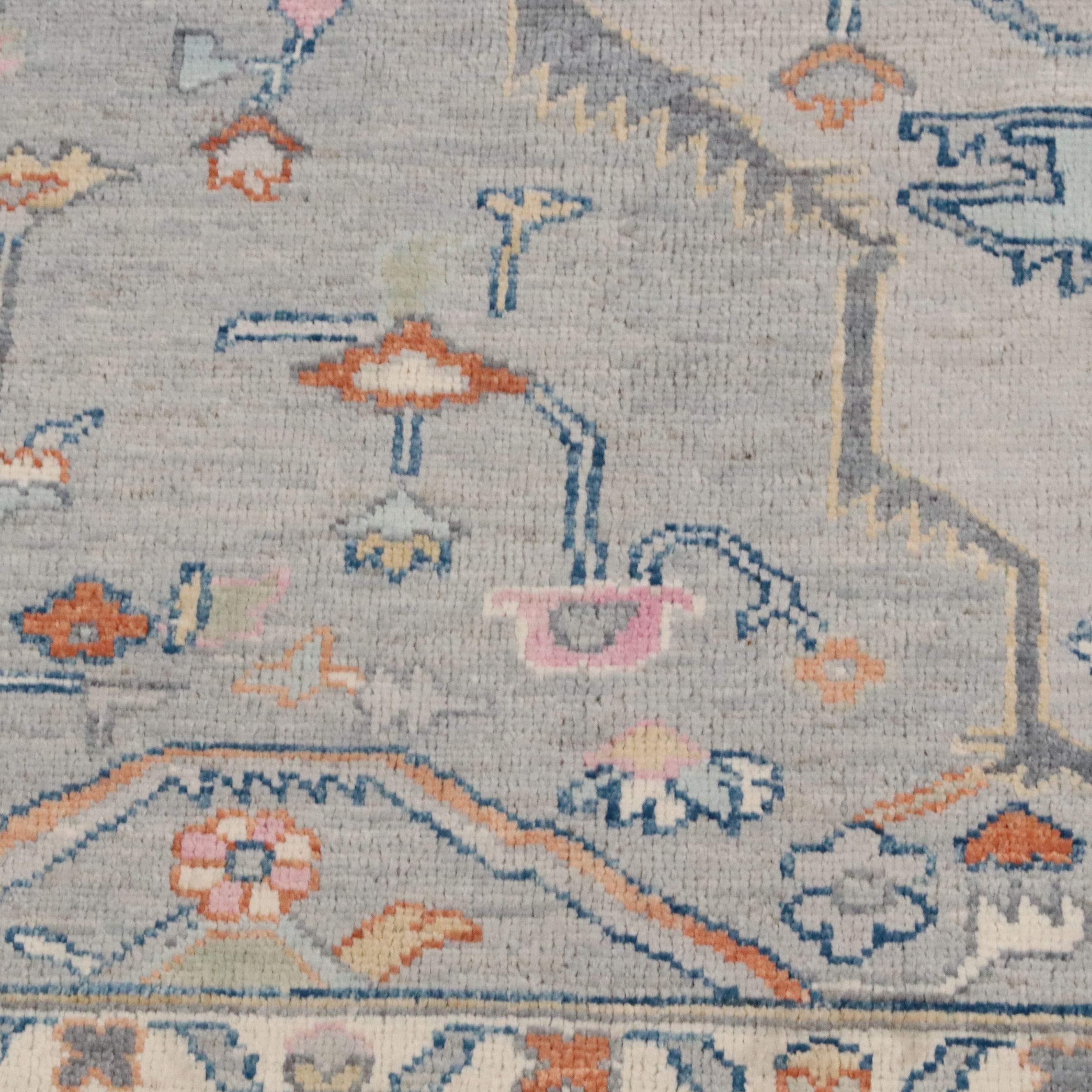 9' x 11'9 Hand-Knotted Turkish Oushak Area Rug