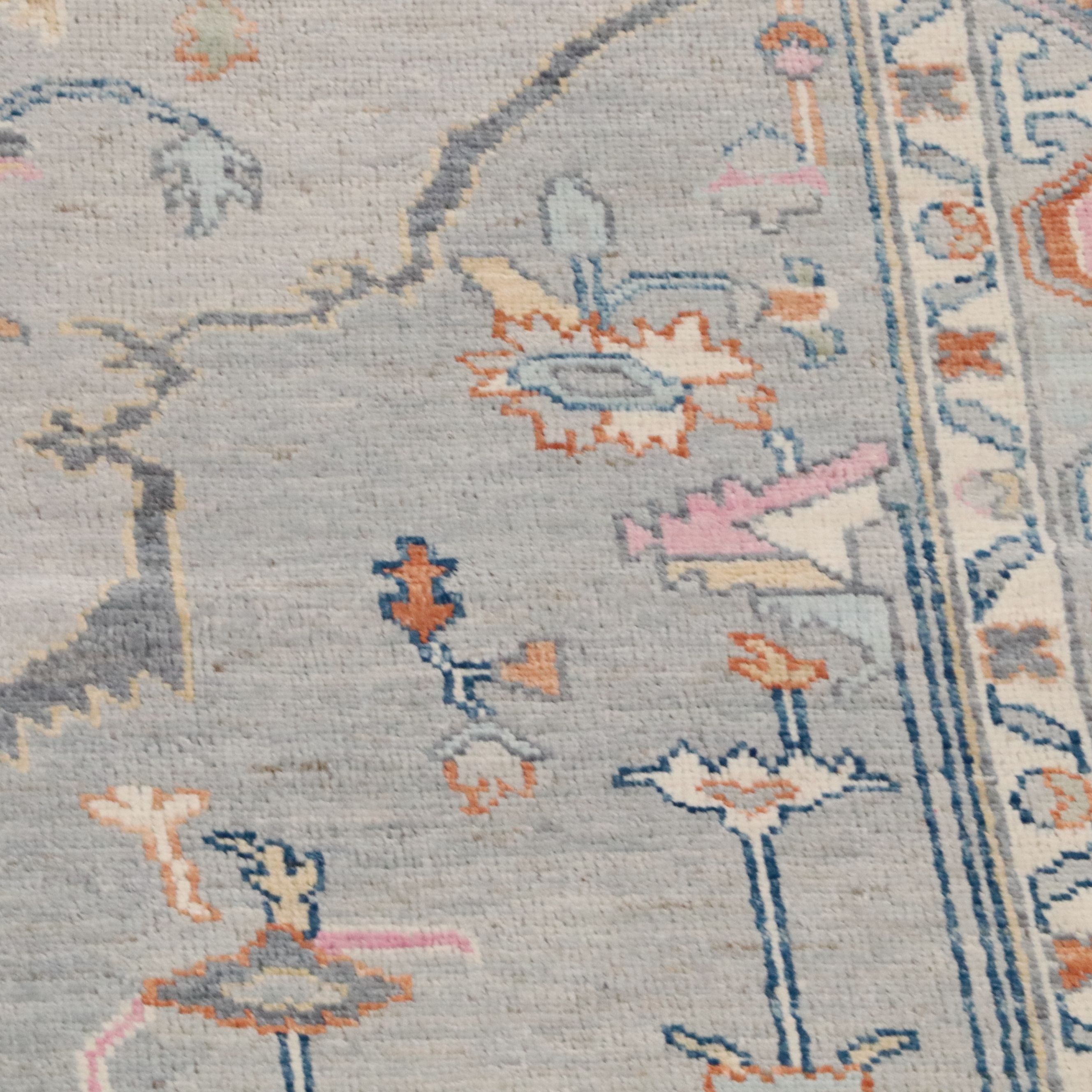 9' x 11'9 Hand-Knotted Turkish Oushak Area Rug