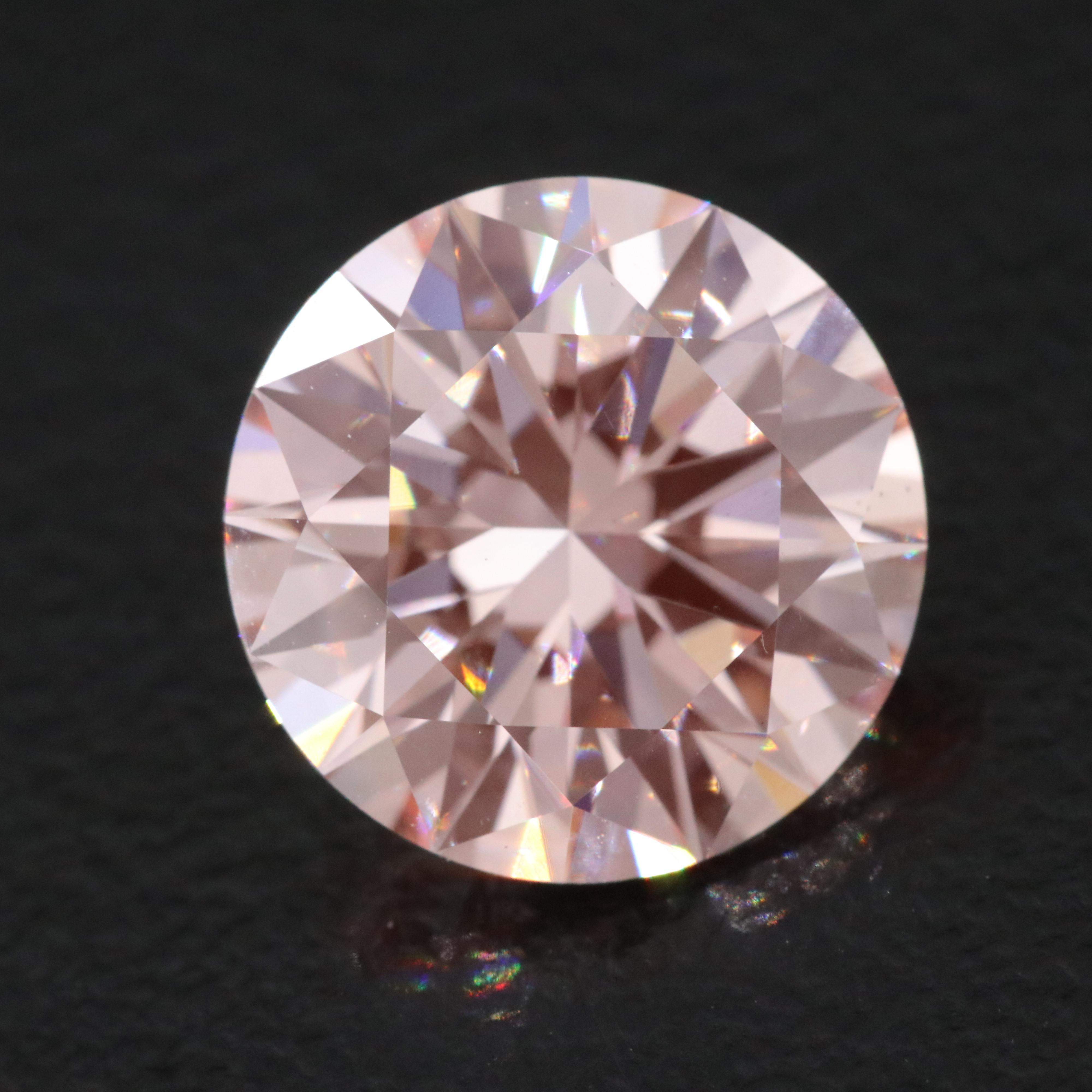 Loose 3.21 CT Lab Grown Fancy Intense Pink Diamond with IGI Report