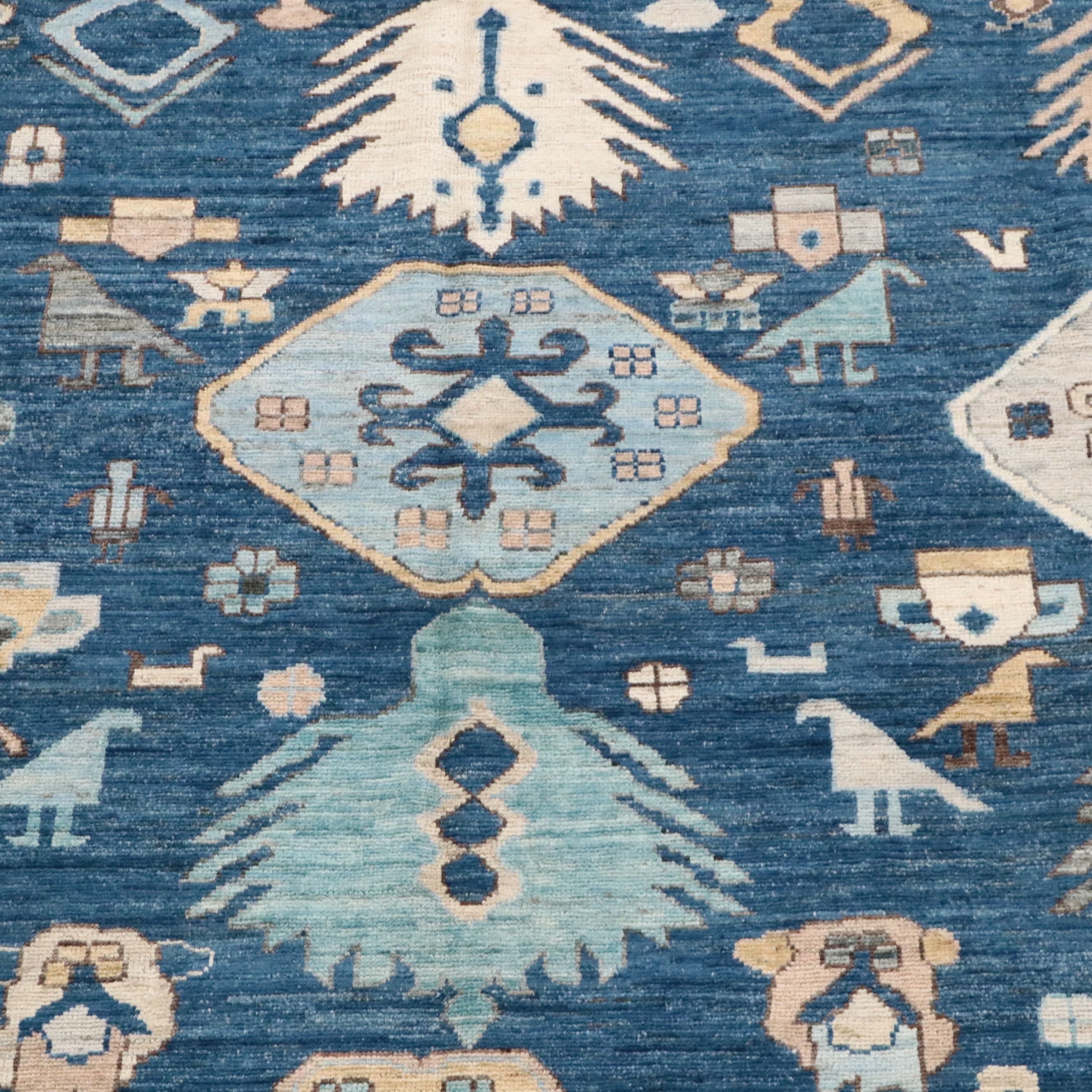 8'9 x 11'5 Hand-Knotted Indo-Turkish Oushak Area Rug