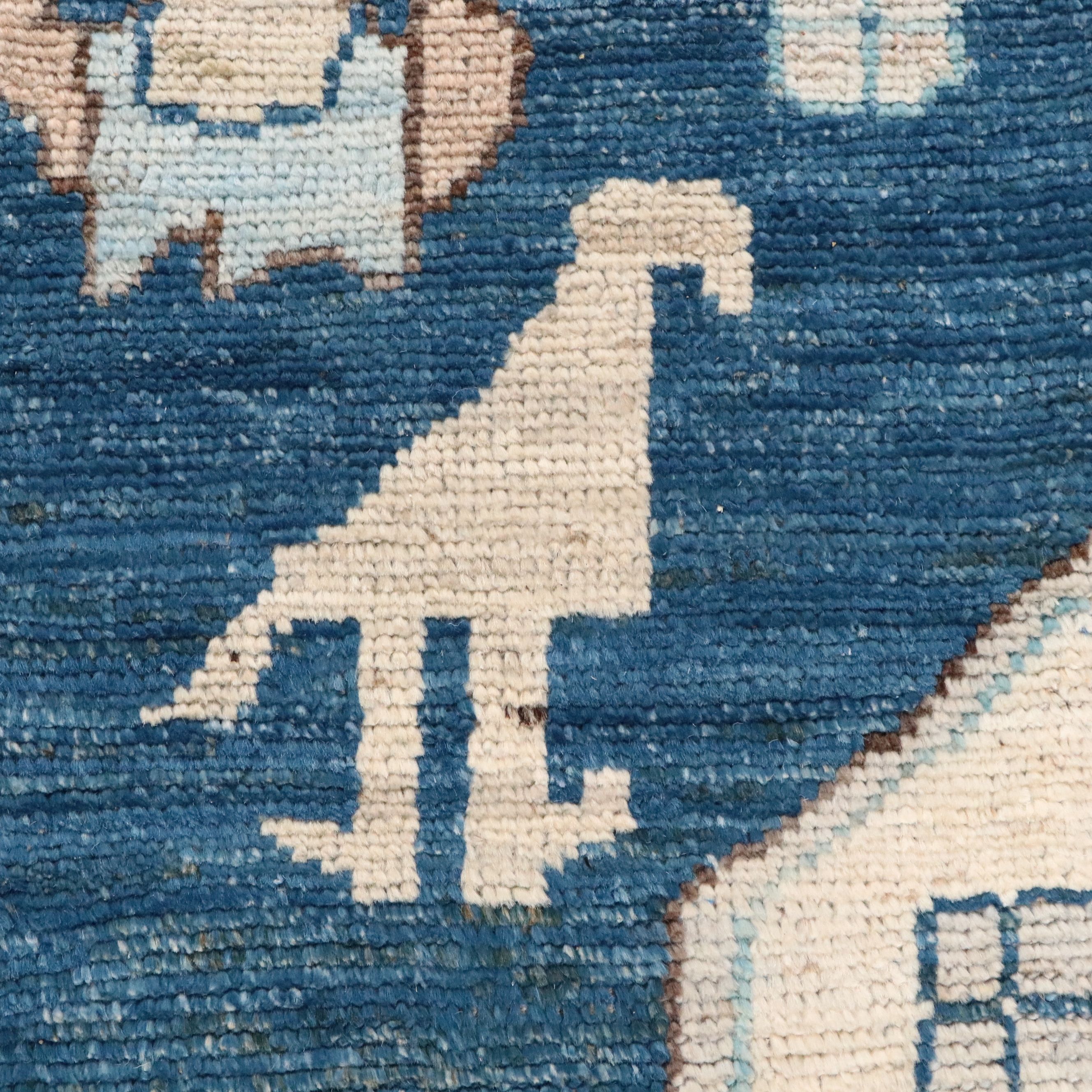 8'9 x 11'5 Hand-Knotted Indo-Turkish Oushak Area Rug