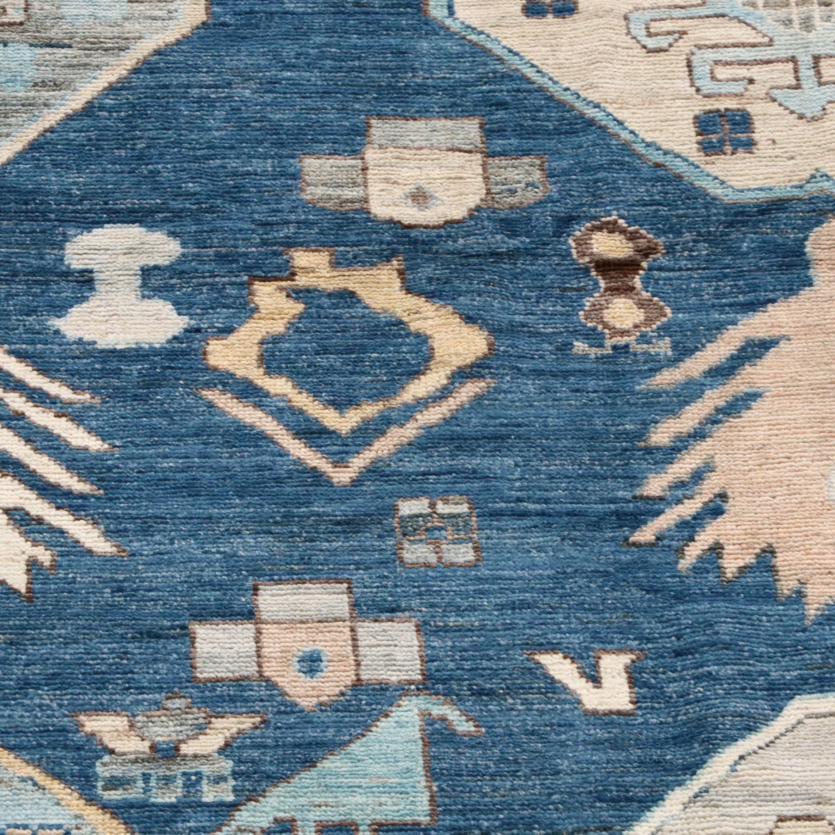 8'9 x 11'5 Hand-Knotted Indo-Turkish Oushak Area Rug