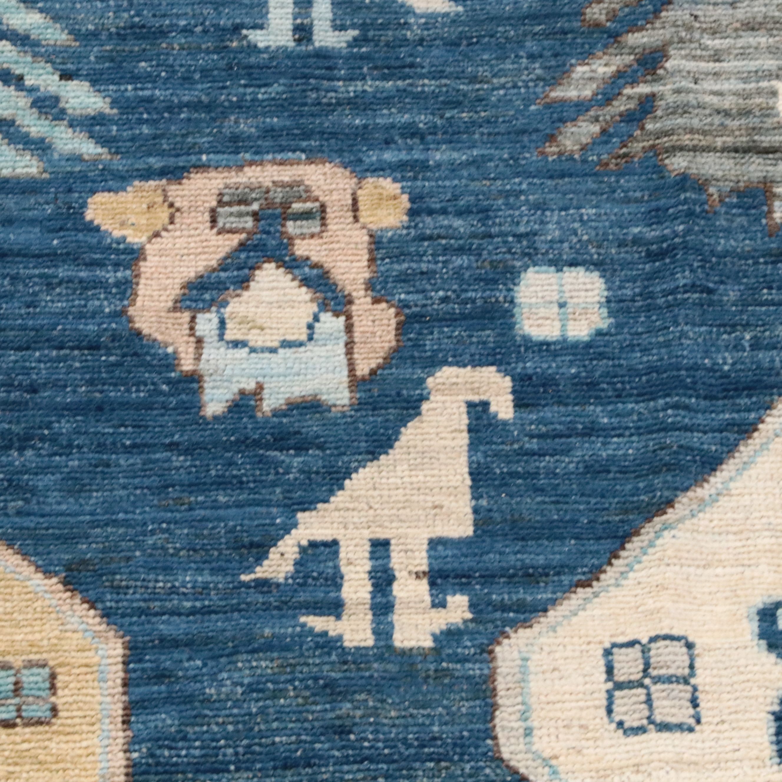 8'9 x 11'5 Hand-Knotted Indo-Turkish Oushak Area Rug