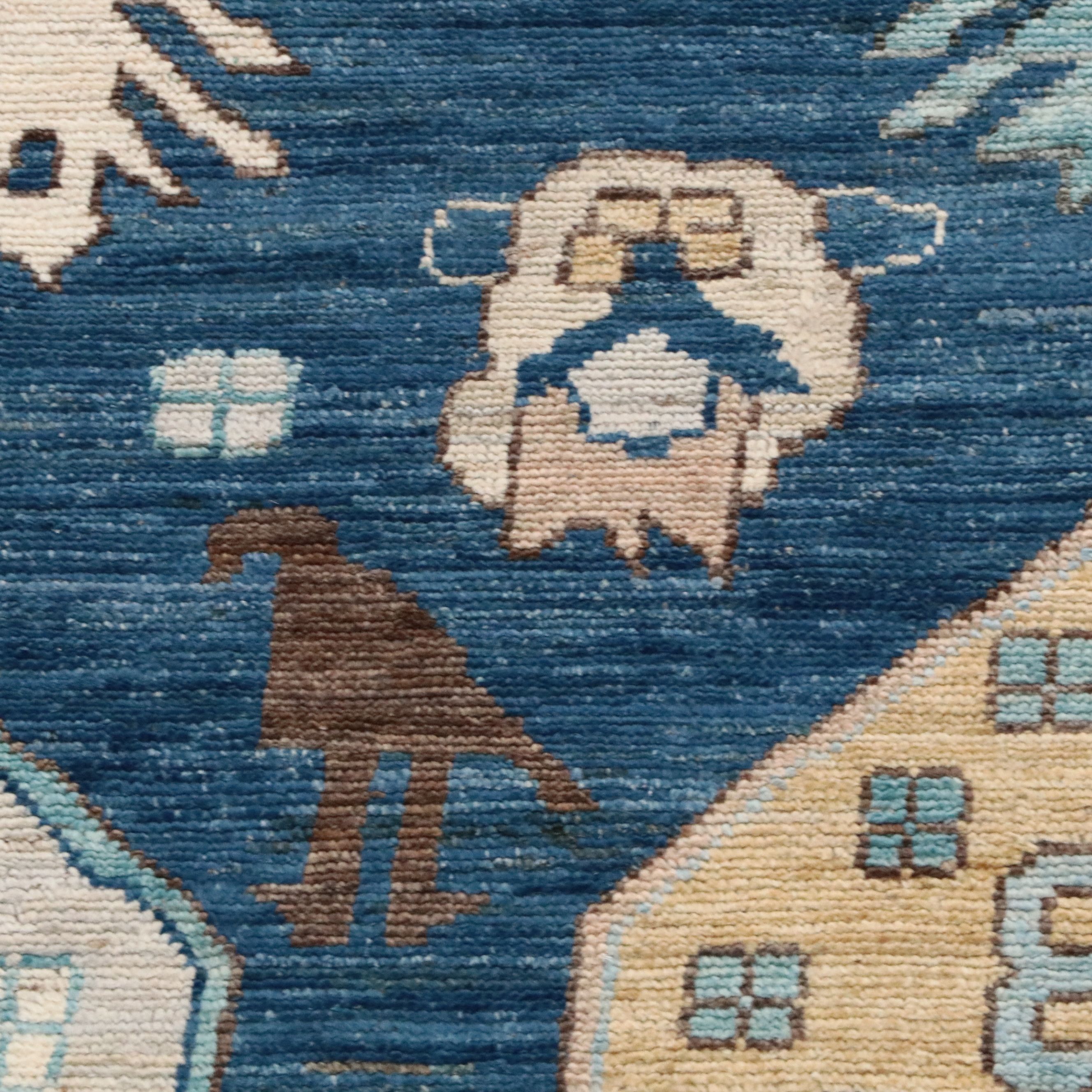 8'9 x 11'5 Hand-Knotted Indo-Turkish Oushak Area Rug