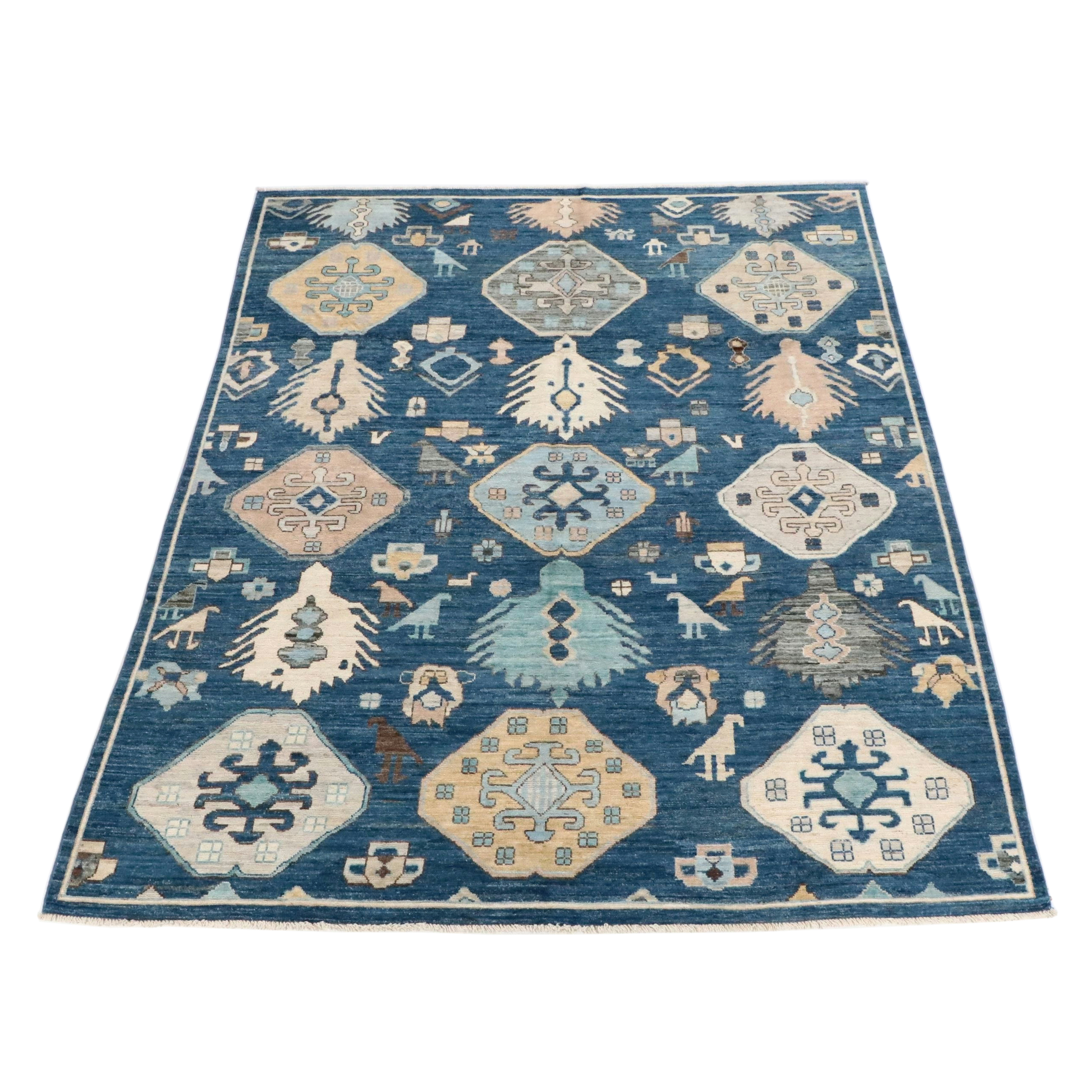 8'9 x 11'5 Hand-Knotted Indo-Turkish Oushak Area Rug